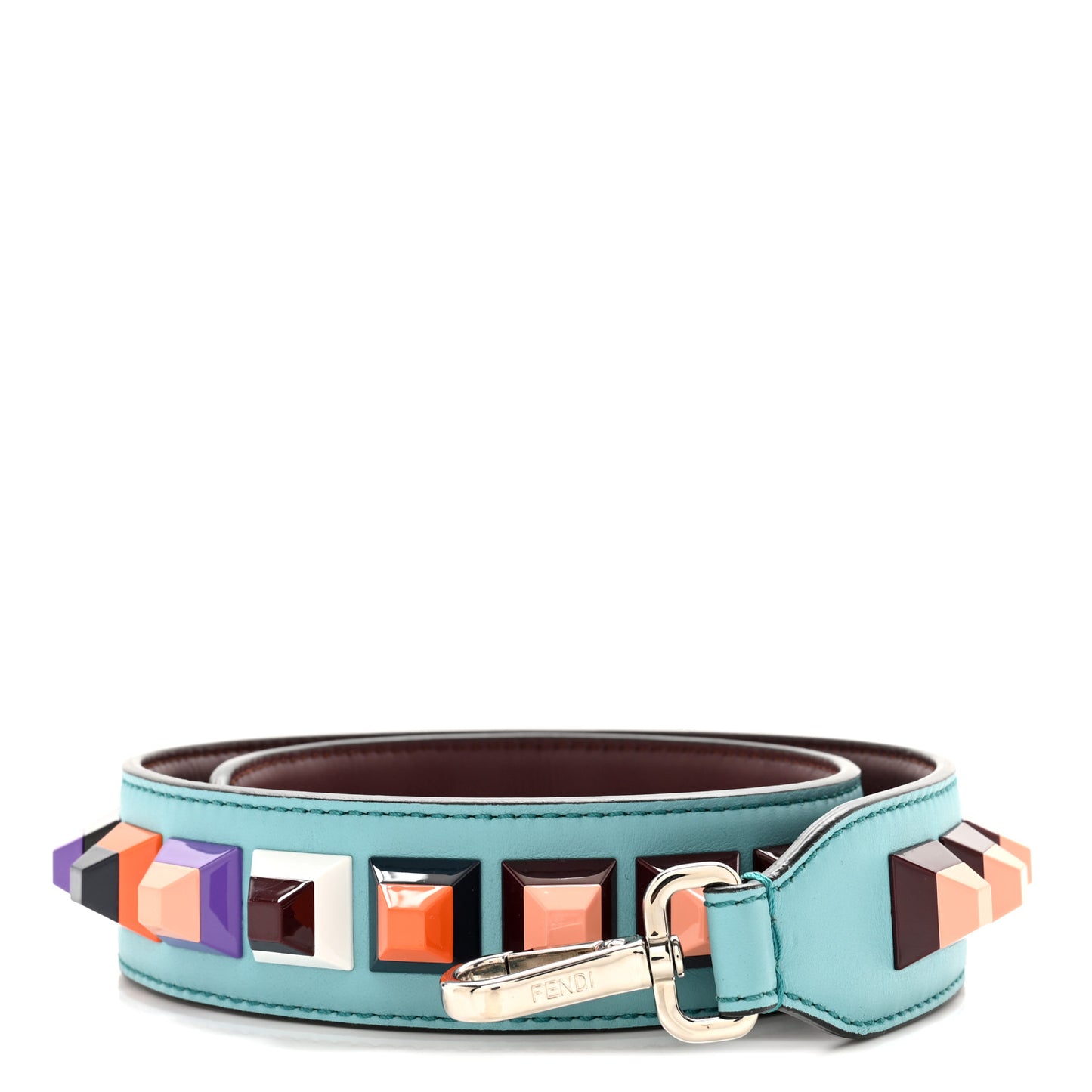Vitello Dolce Plexiglass Bi-Color Studded Strap You Lagun Bordeaux Multicolor