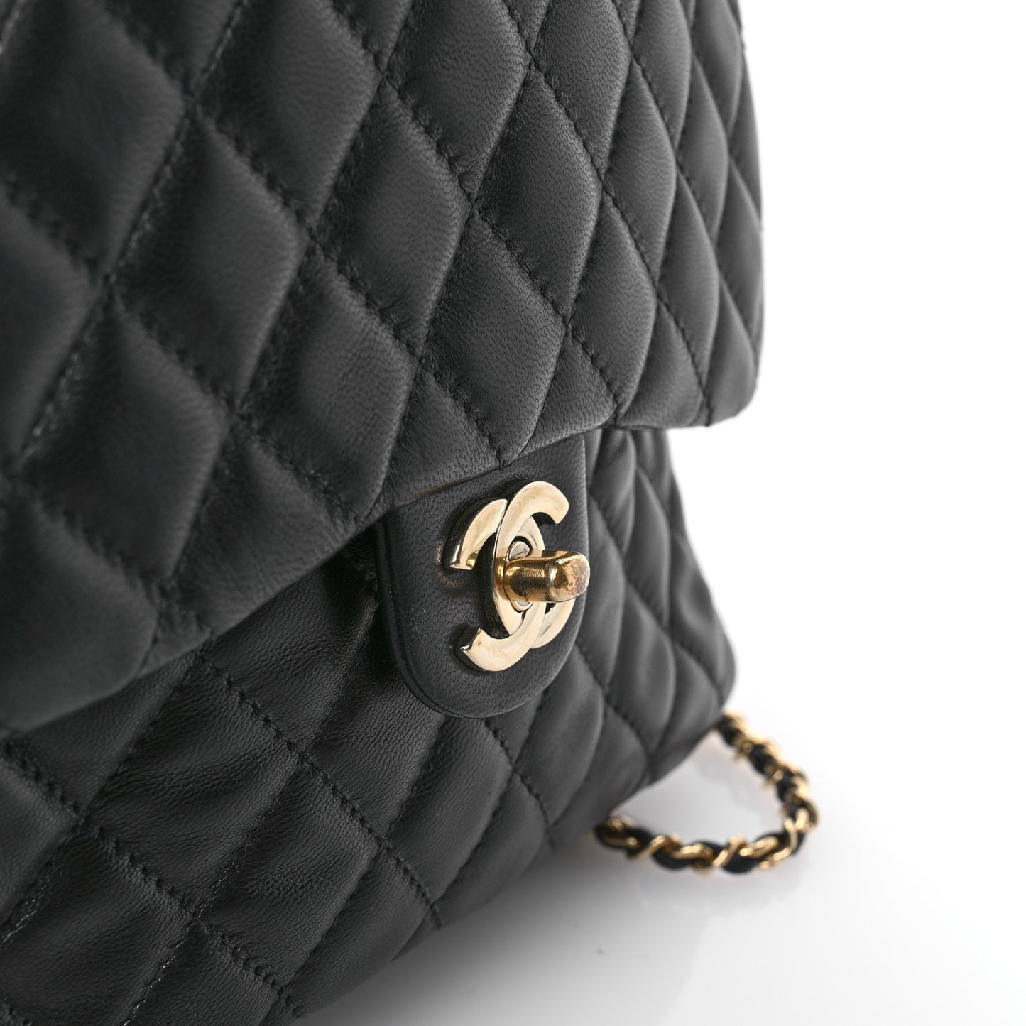Lambskin Quilted Large In Seoul Backpack Black