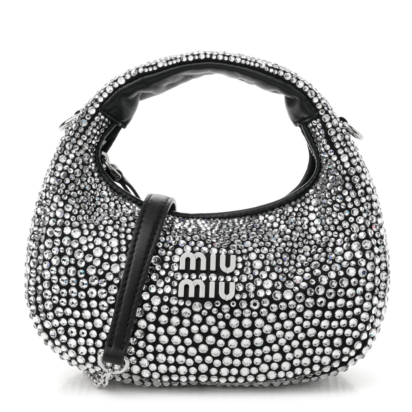 Crystal Silk Starlight Mini Wander Hobo Black