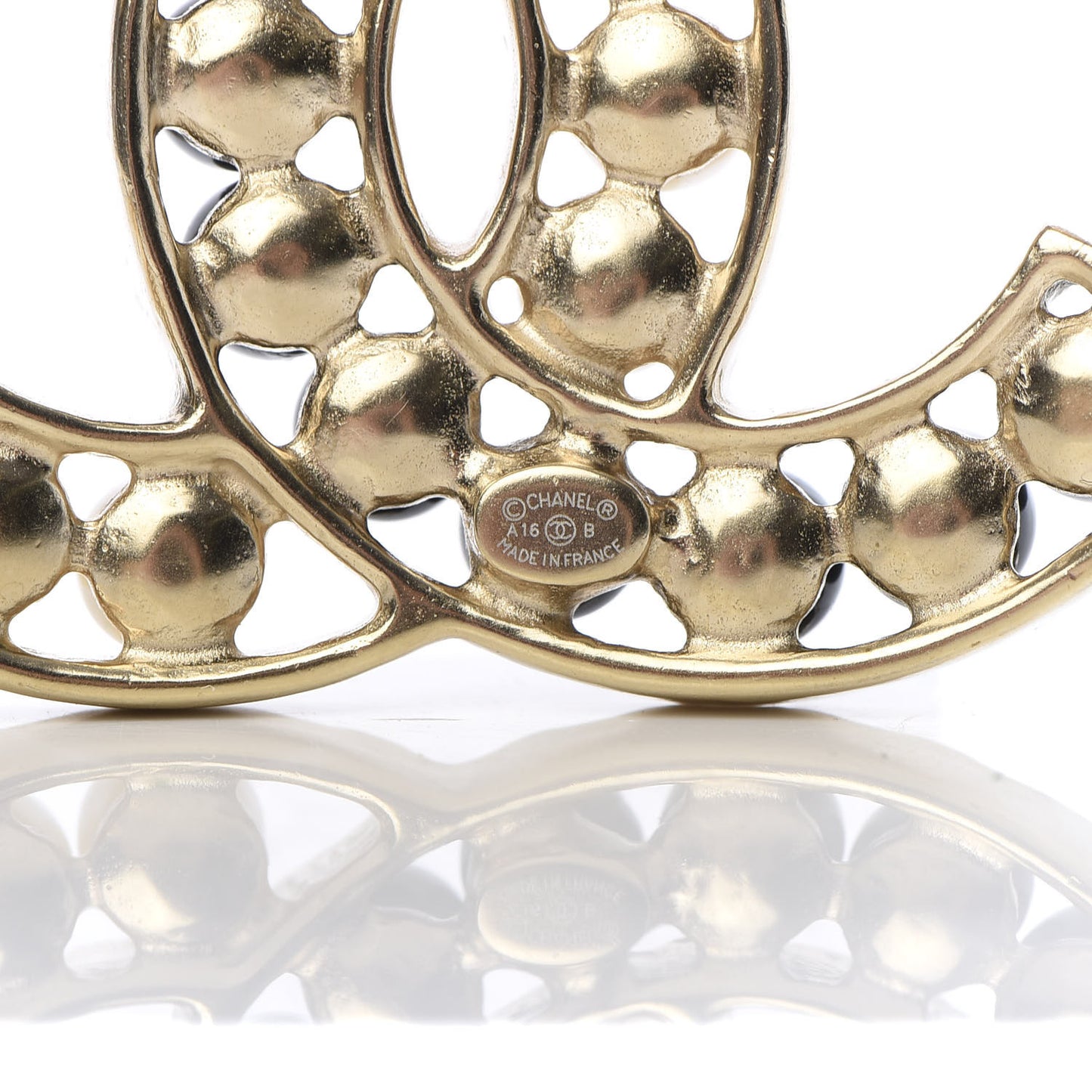Pearl CC Brooch Black Gold