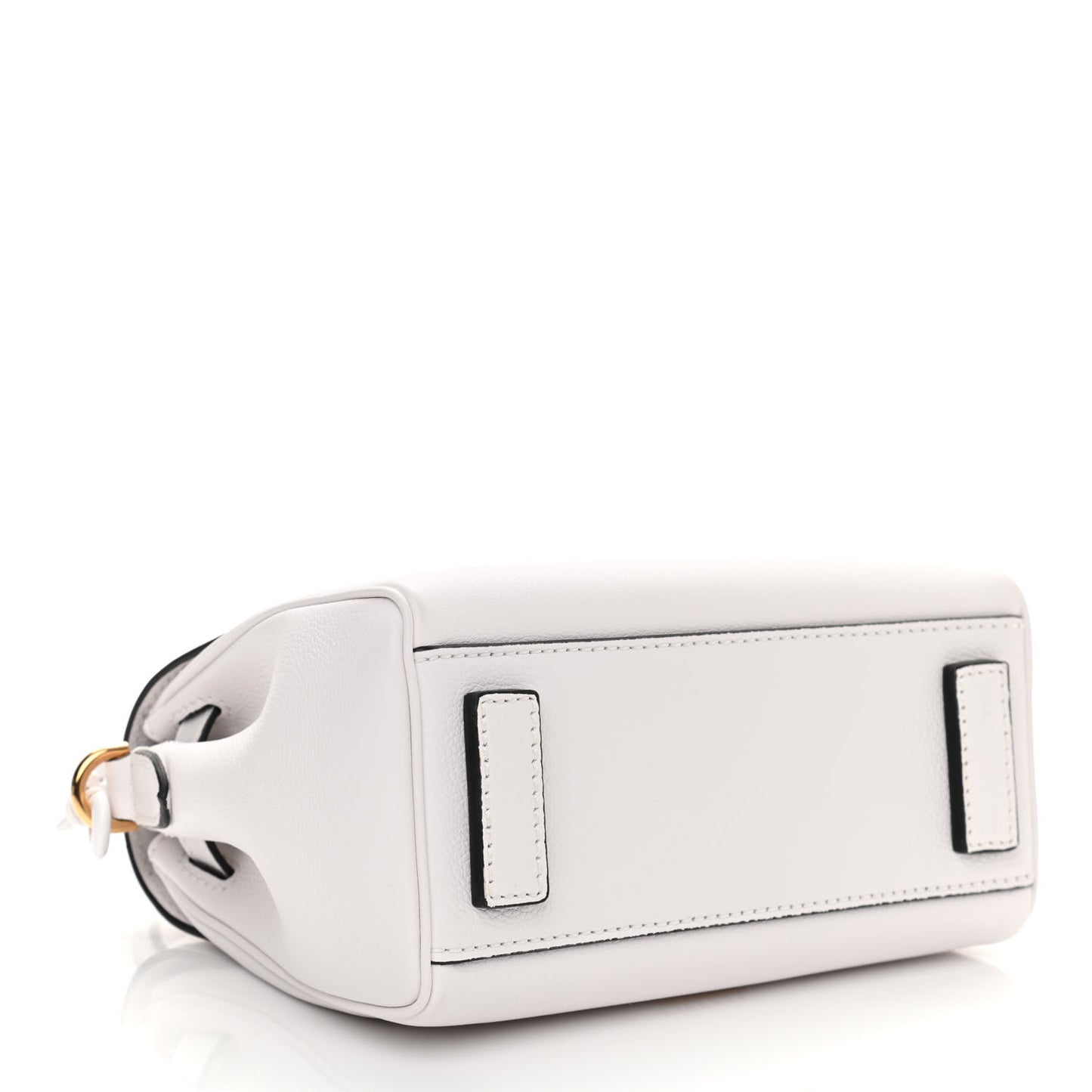 Grained Calfskin Small La Medusa Top Handle Bag White