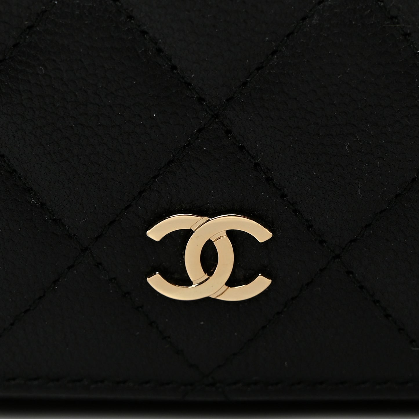 Caviar Quilted Large Vanity Pouch Black
