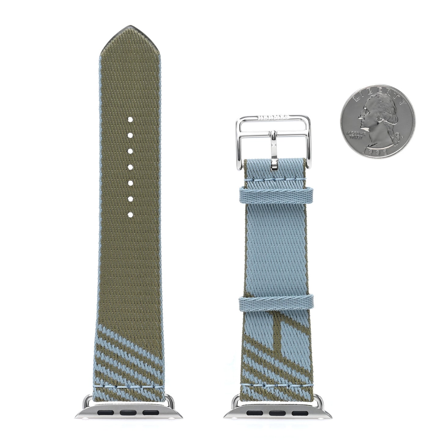 Nylon Weave Apple Watch Single Tour Band 40mm Bleu Lin Vert Veronese