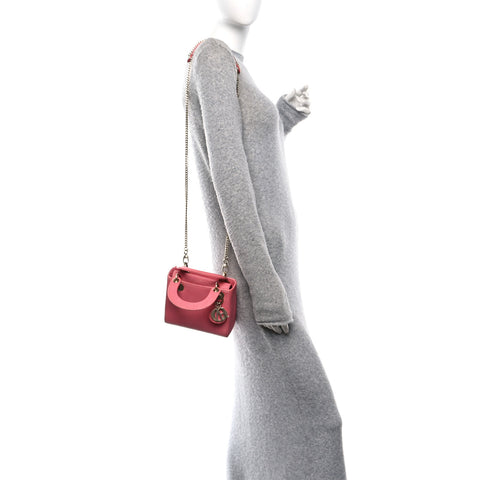 Lizard Mini Lady Dior Pink