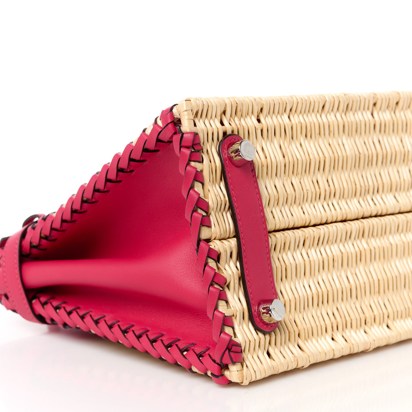 Wicker Swift Picnic Birkin 25 Naturel Framboise