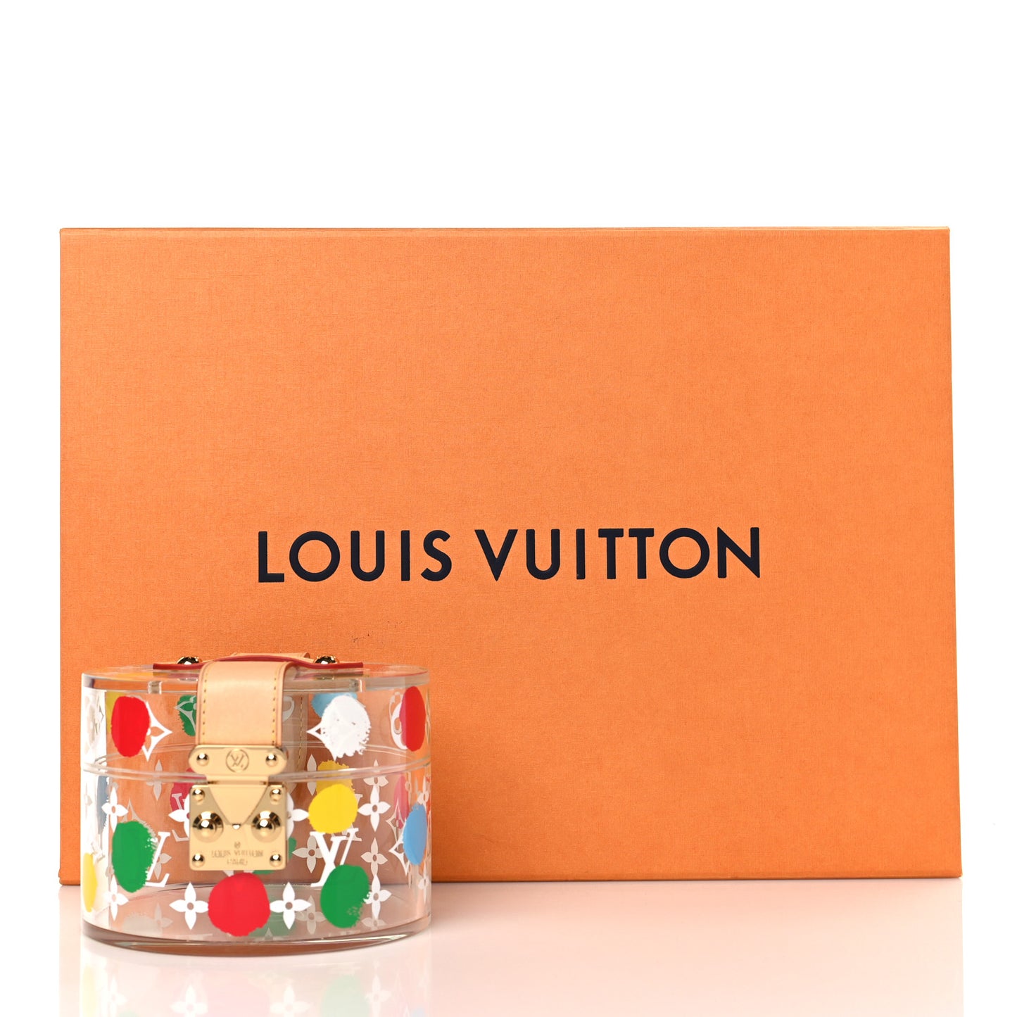 LV x YK Transparent Plexiglass Monogram Painted Dots Box Scott Multicolor