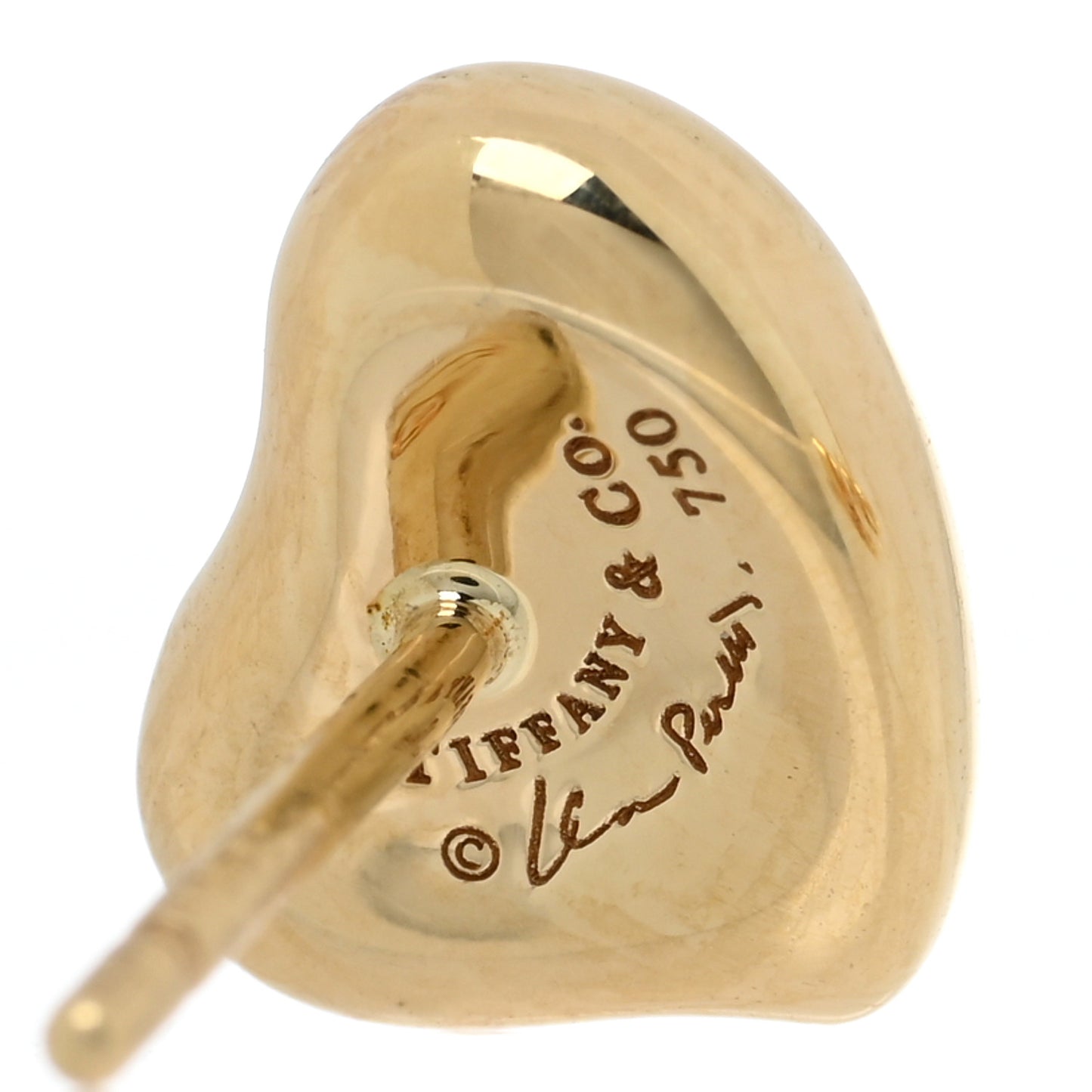 18K Yellow Gold 10mm Elsa Peretti Full Heart Earrings