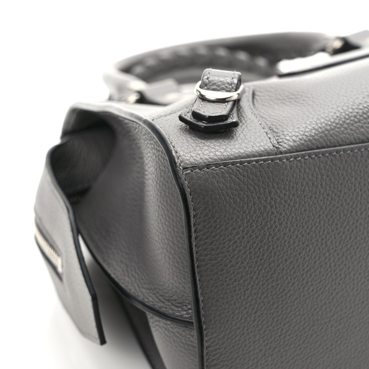 Grained Calfskin Neo Classic Silver Hardware S City Dark Grey