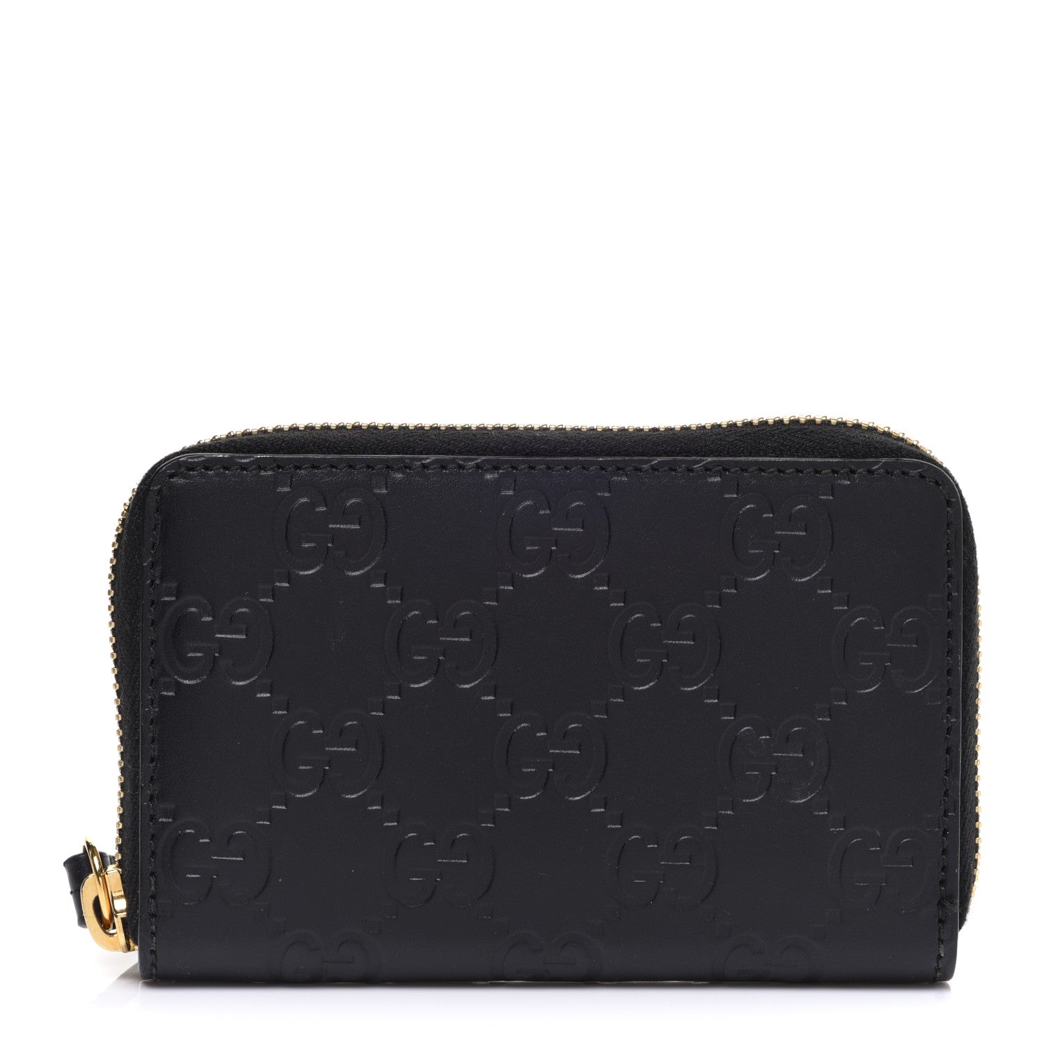 Gucci Guccissima Zip Around Card Case Black 1 of 7