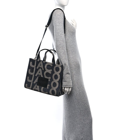 Denim Jacquard Medium The Monogram Tote Bag Denim Blue