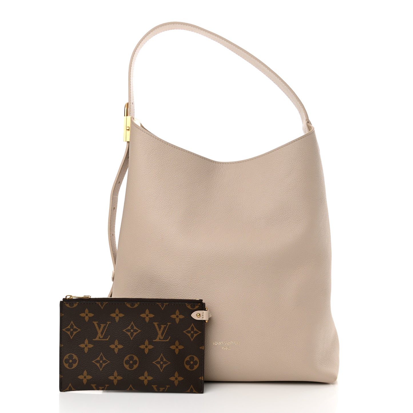 Grained Calfskin Low Key Hobo MM Limestone