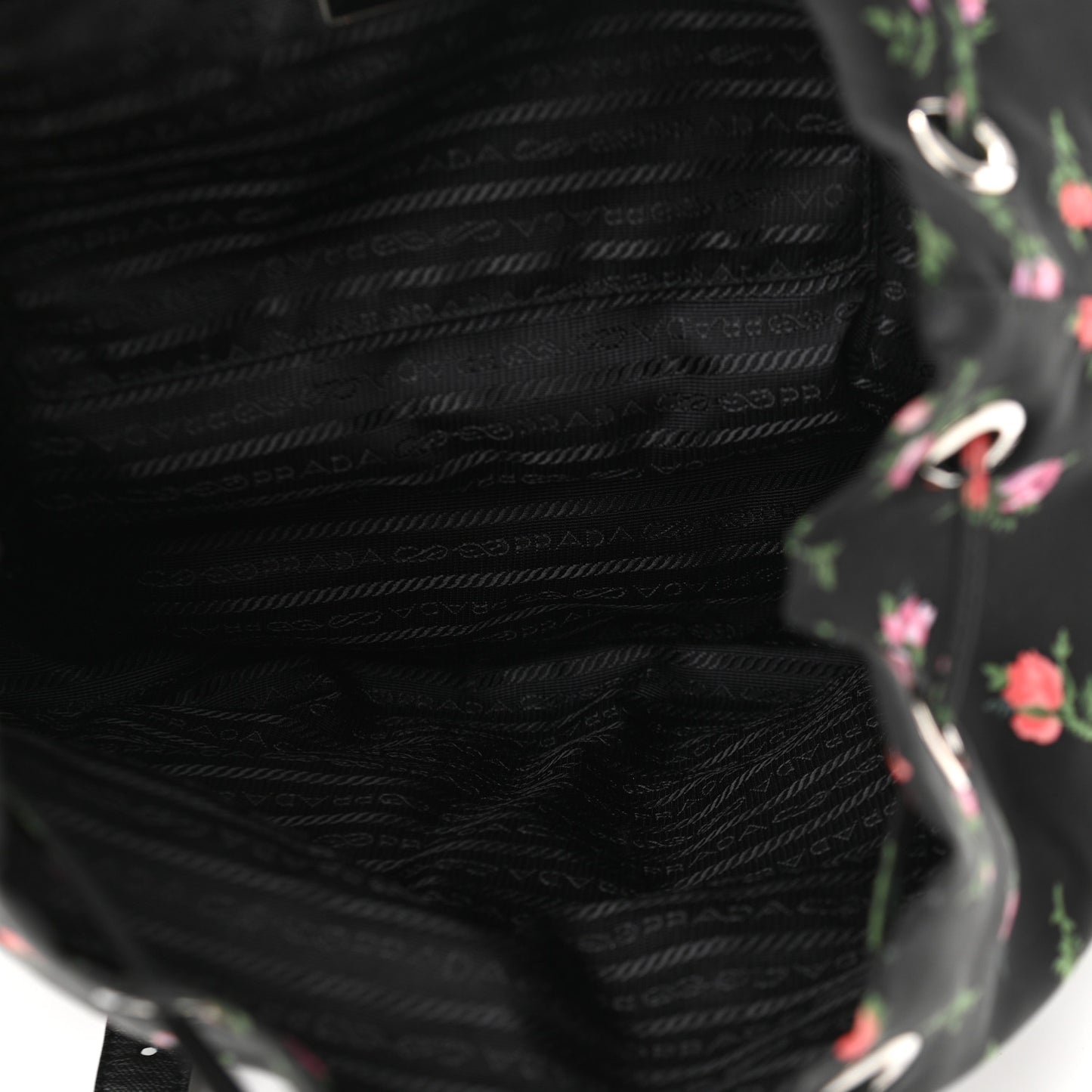 Tessuto Nylon Saffiano Stampata Backpack Black Dis Rose