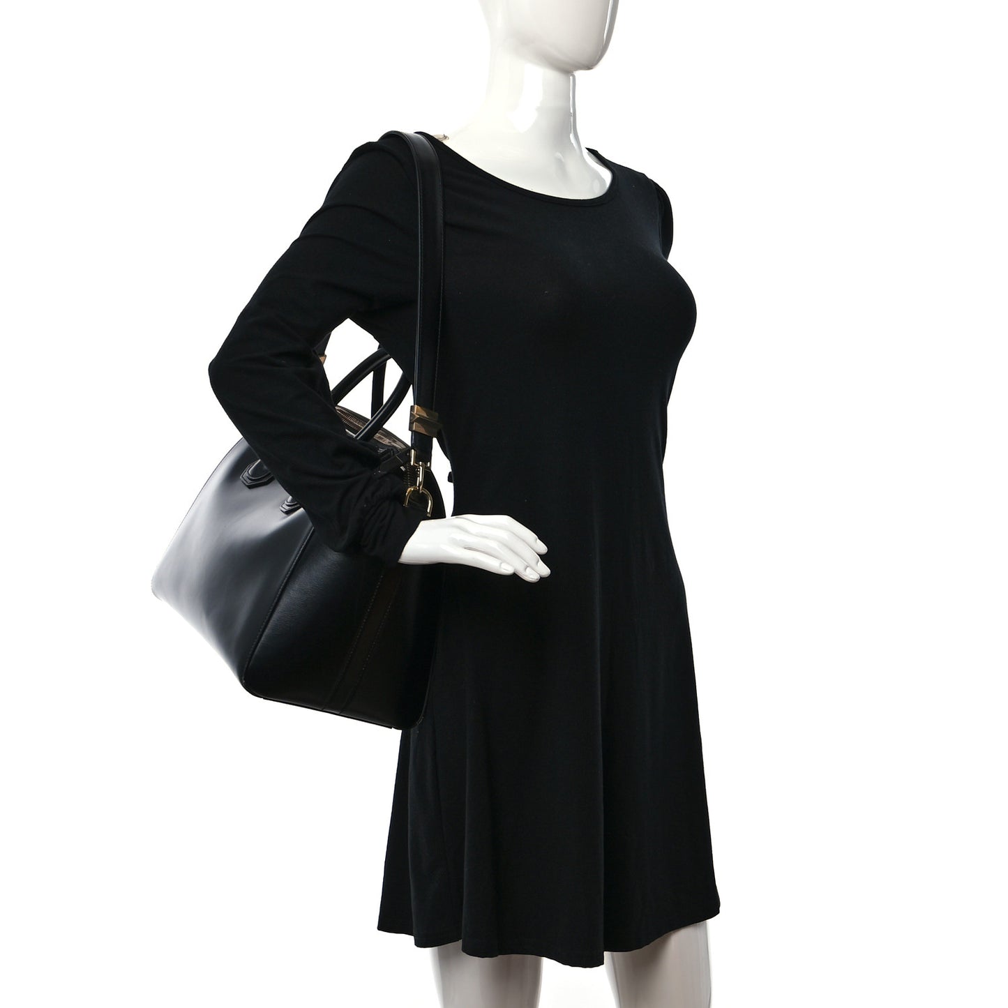 Shiny Lord Calfskin Medium Antigona Black