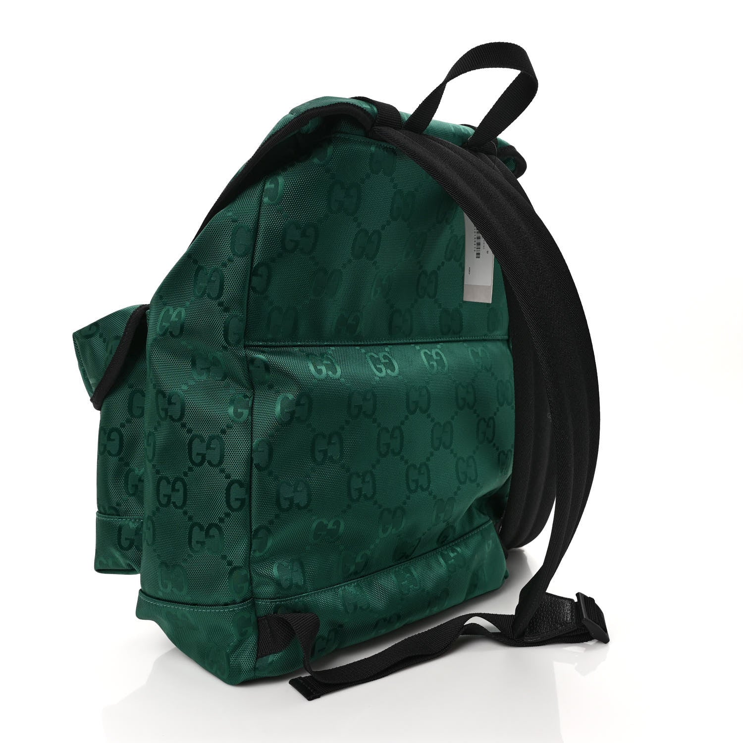 Gucci Econyl Nylon Monogram Off The Grid Utility Pocket Backpack Scrabble Green Black 3 of 9