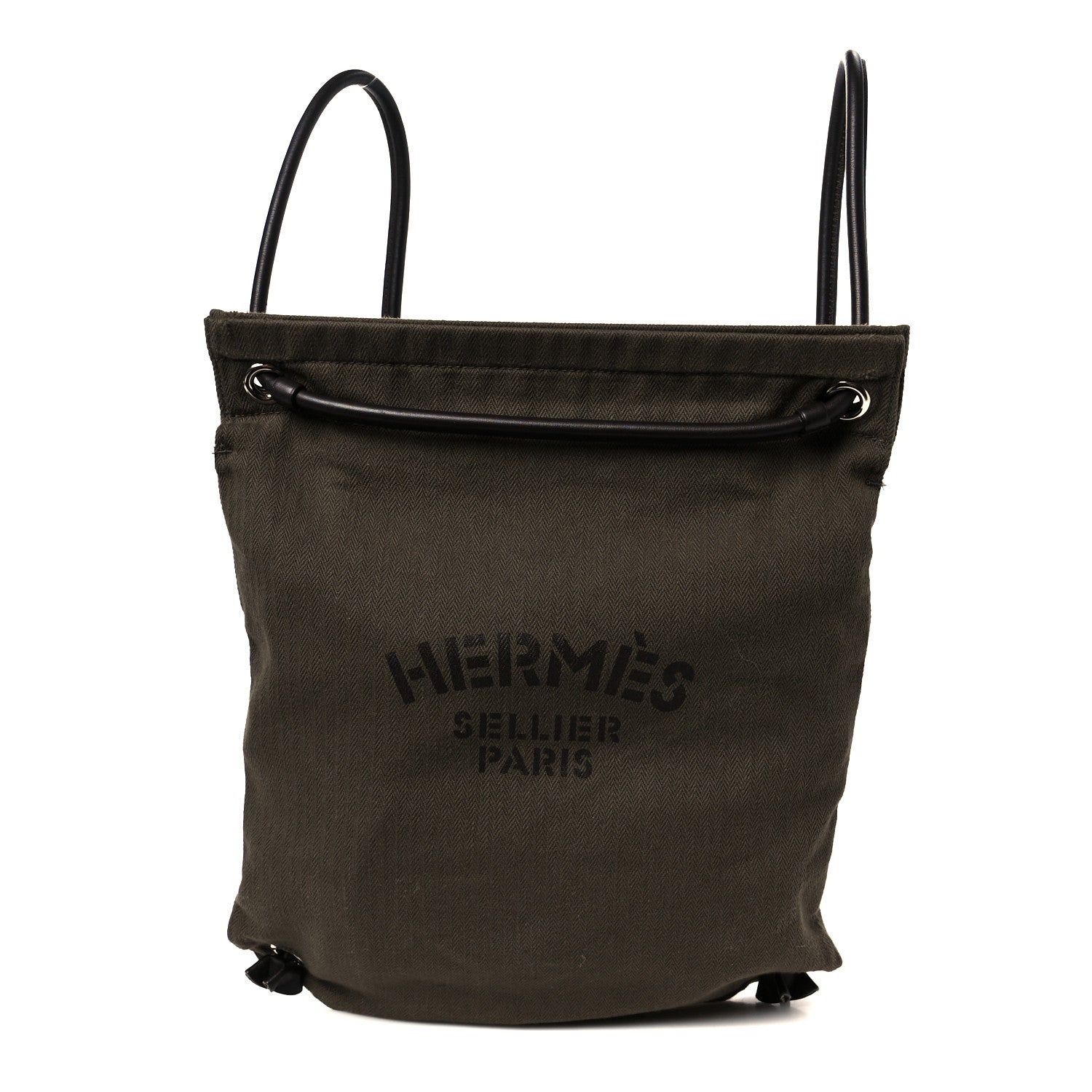 Hermes Herringbone Canvas Swift Maline Bag Kaki Ebene 1772511