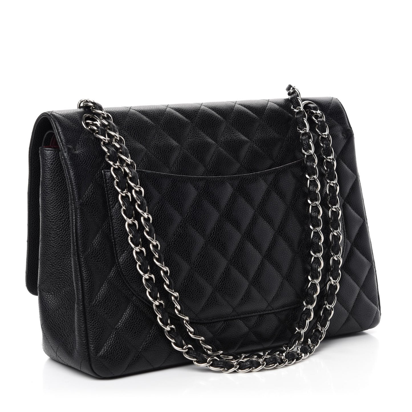 Caviar Quilted Maxi Double Flap Black