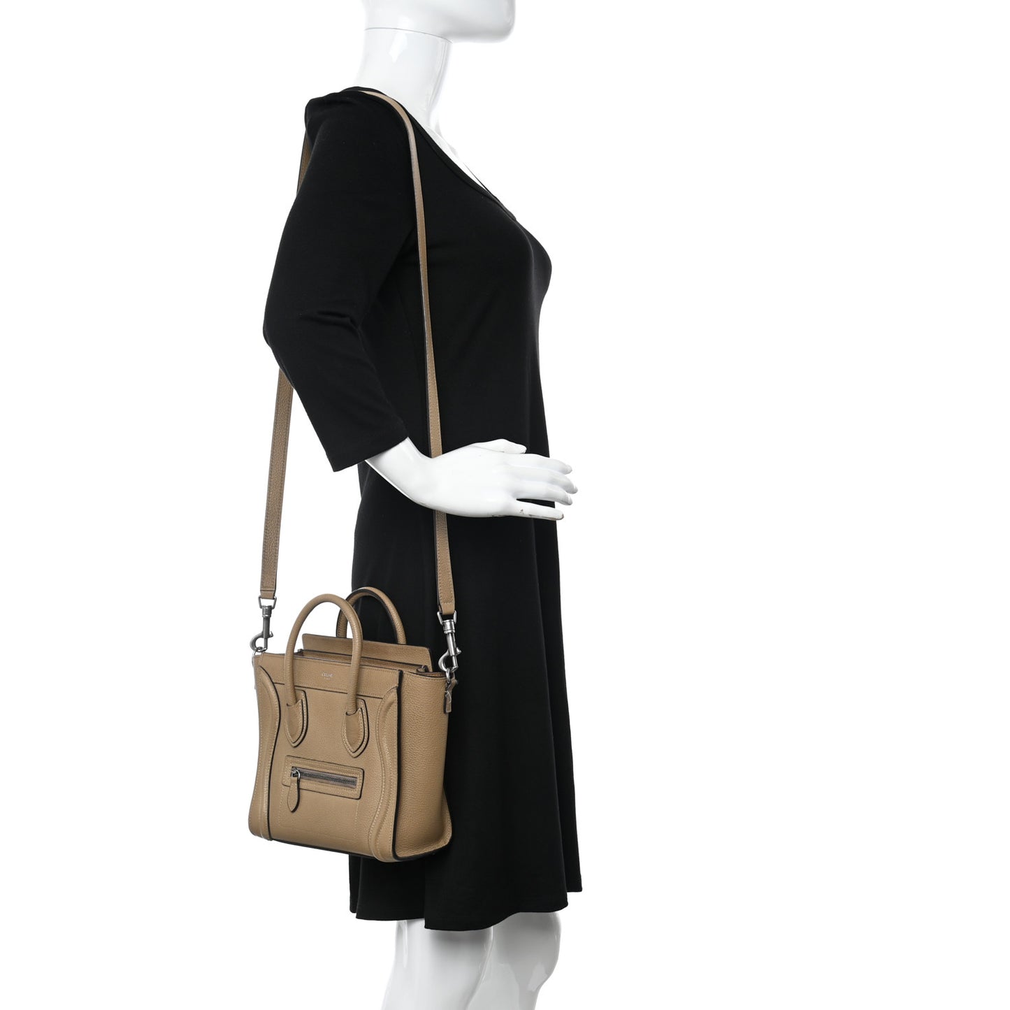Drummed Calfskin Nano Luggage Dune