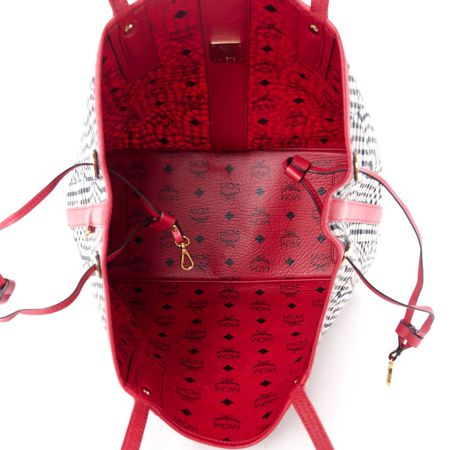 Visetos Medium Liz Reversible Shopper Tote Ruby Red