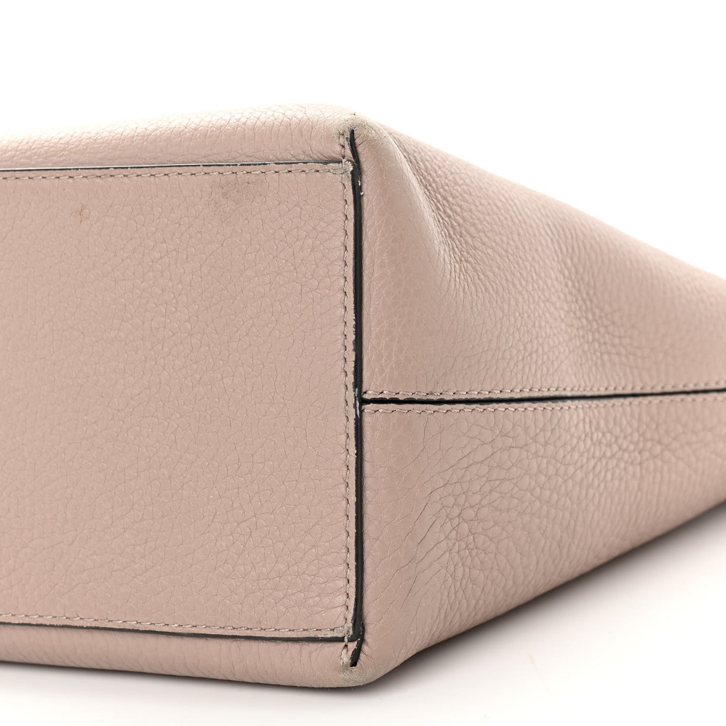 Grained Calfskin Rockstud Shoulder Tote Poudre