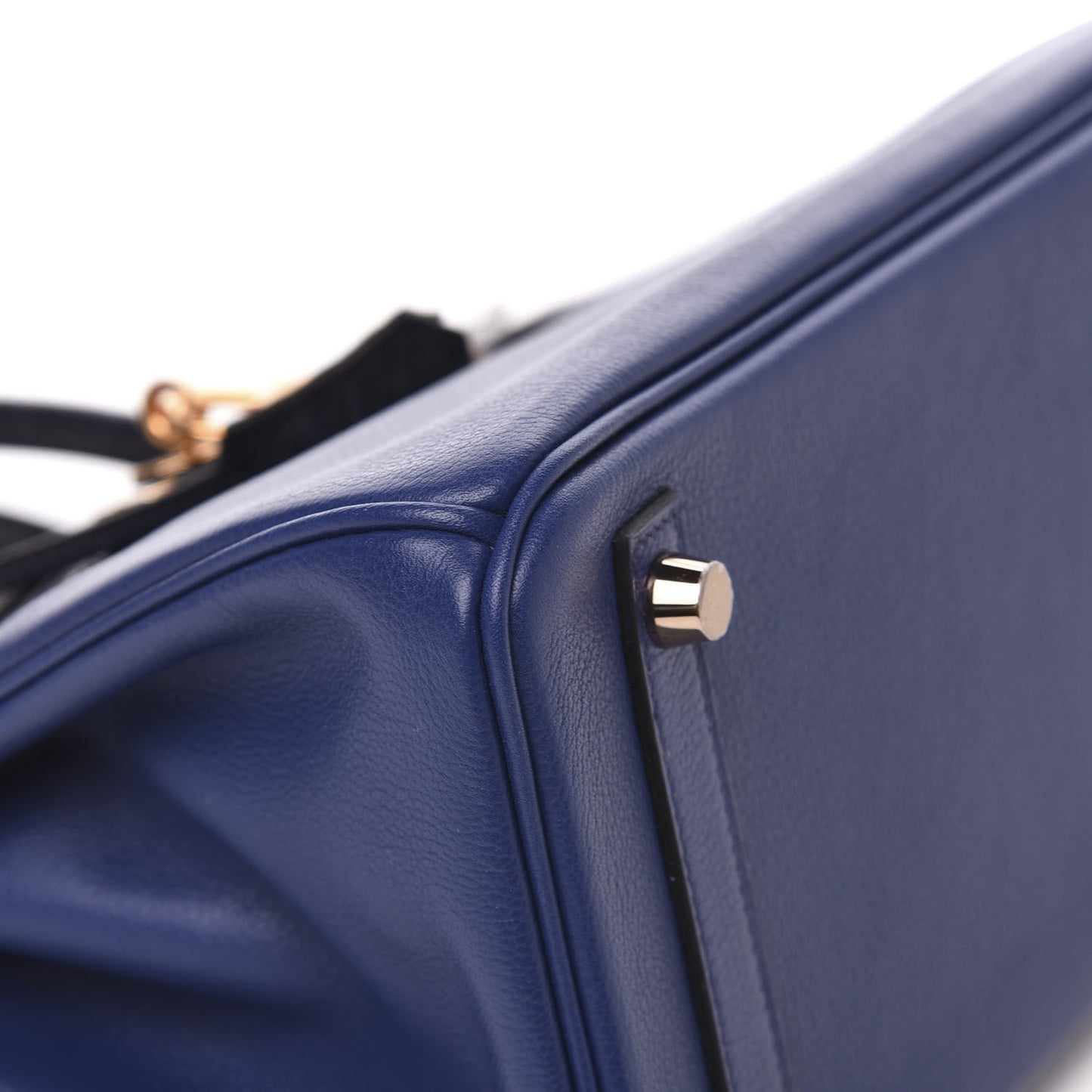 Taurillon Novillo Matte Alligator Birkin Touch 25 Bleu Saphir Marine