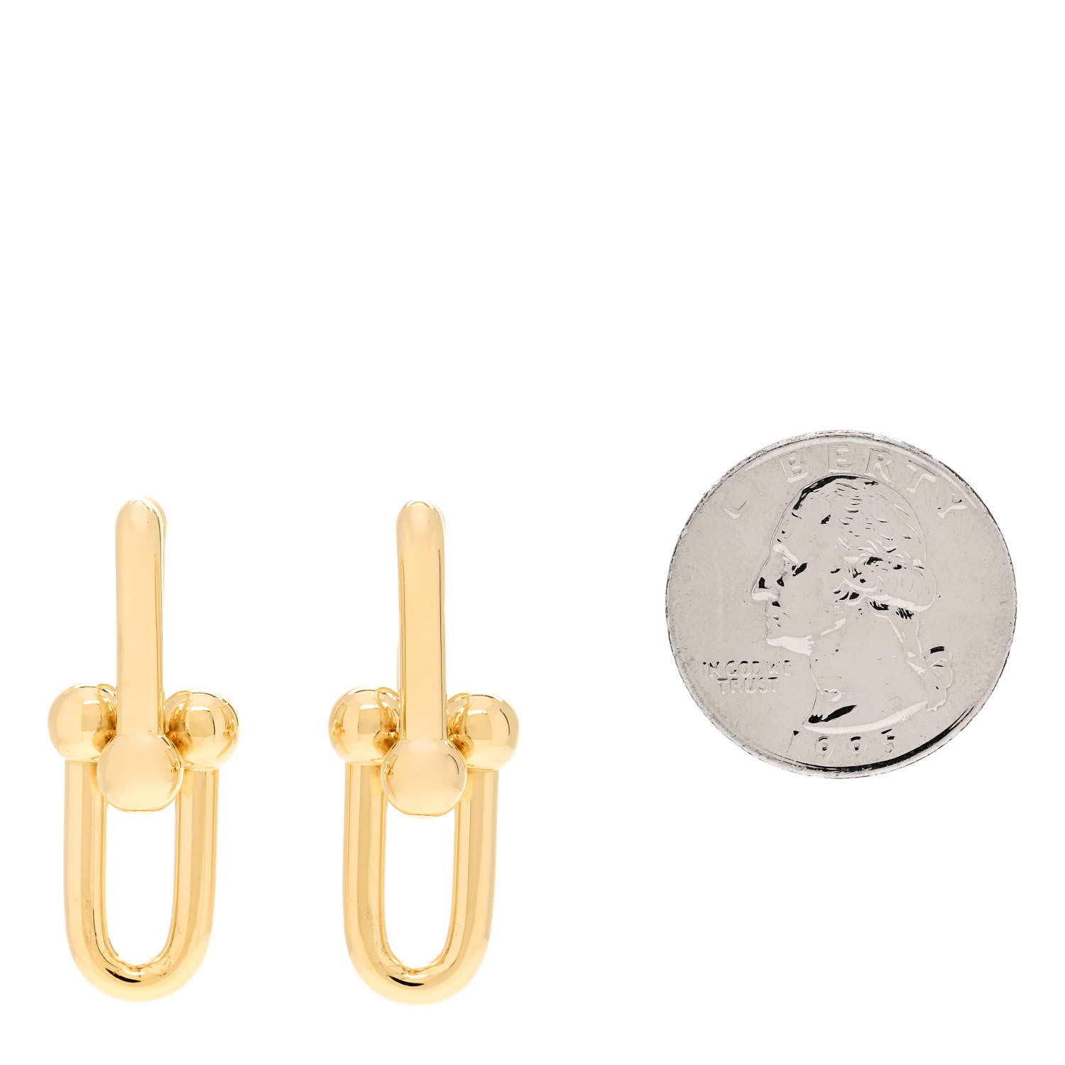 Tiffany 18K Yellow Gold Large HardWear Link Earrings 2 of 5
