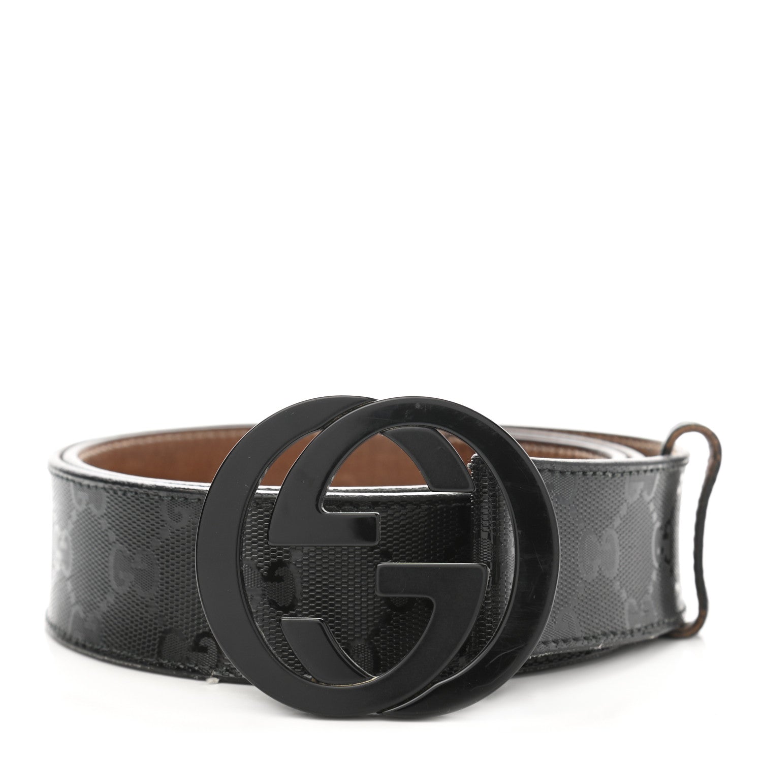 Gucci Imprime Monogram Interlocking G Belt 85 34 Black  display picture 1