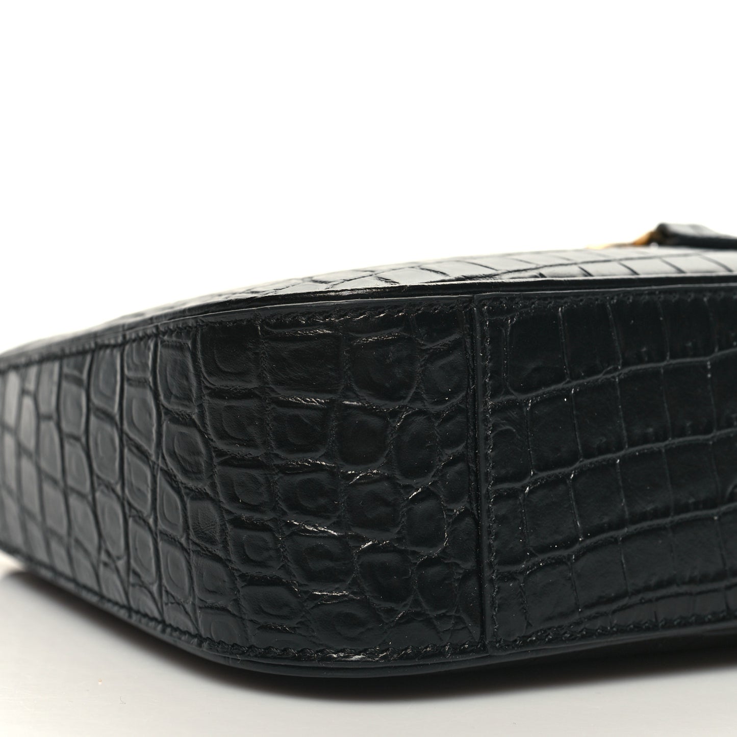 Calfskin Crocodile Embossed LE 5 A 7 Hobo Black
