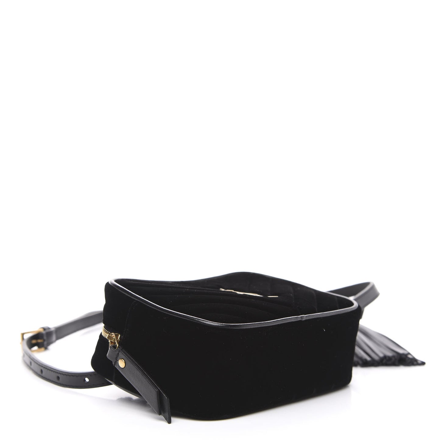 Velour Matelasse Monogram Lou Belt Bag Black