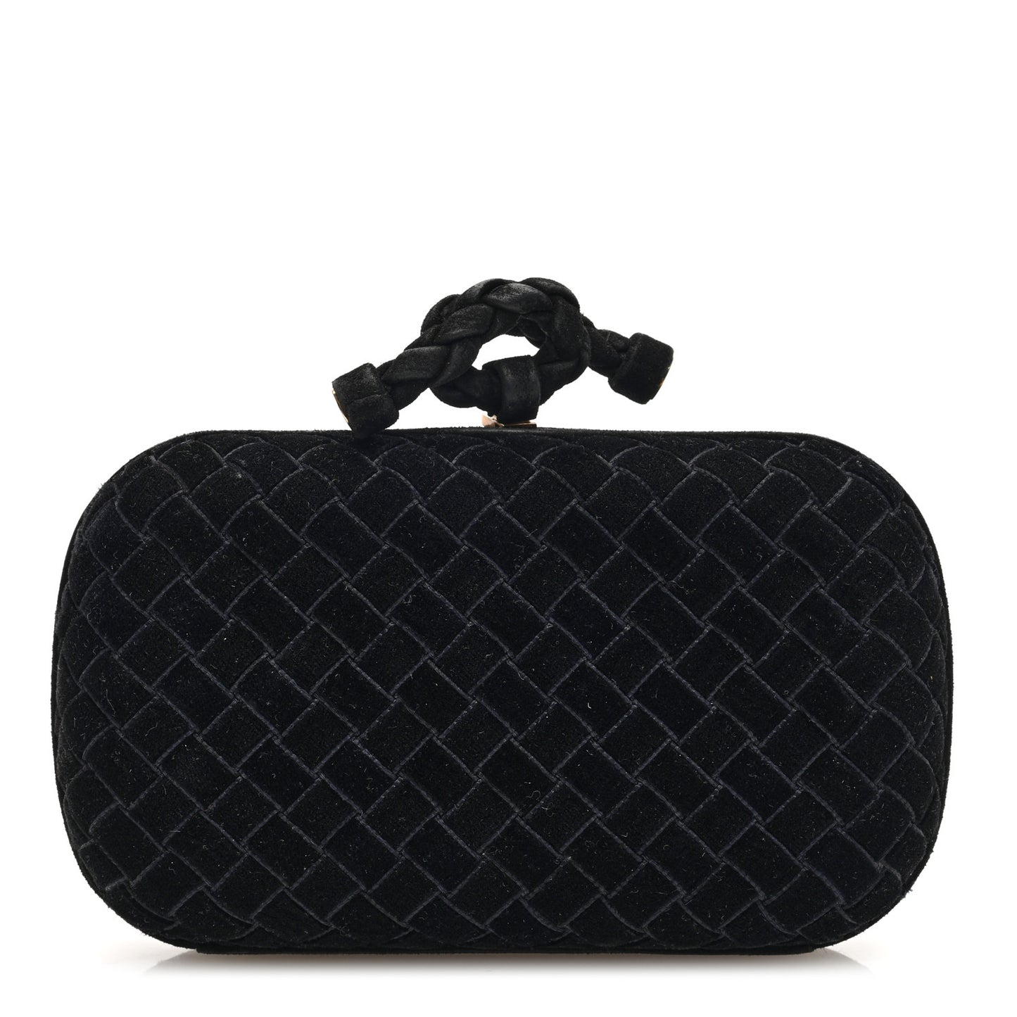 Velvet Intreccio Knot Clutch Black