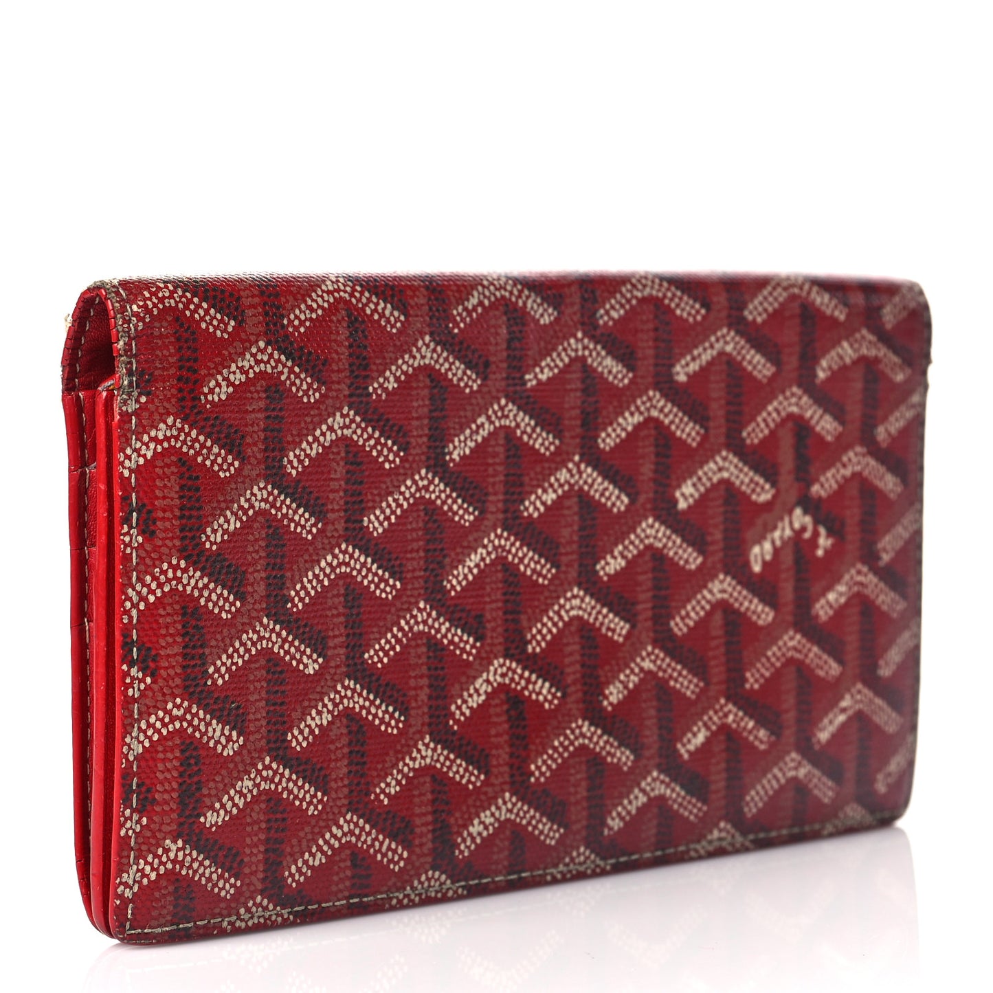 Goyardine Long Bi-Fold Wallet Red