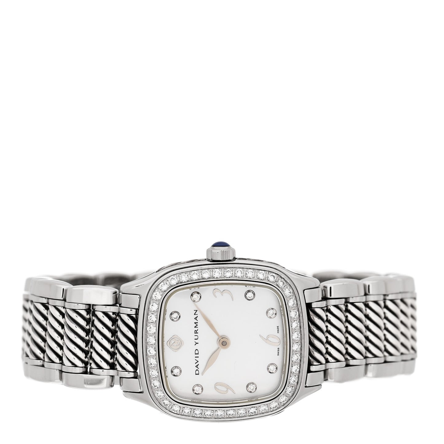 Stainless Steel Diamond Bezel Mother of Pearl 25mm Thoroughbred Quartz Watch