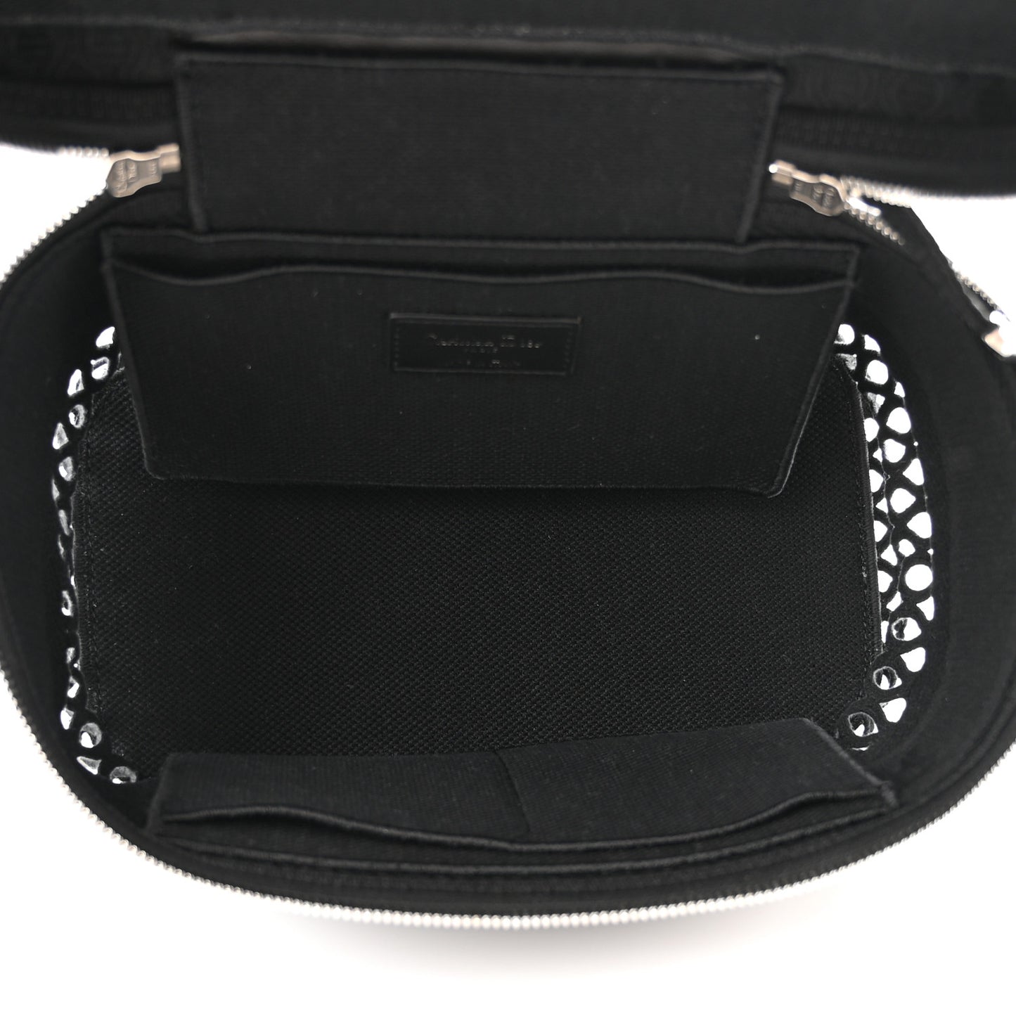 Mesh Embroidered Diortravel Vanity Case Black