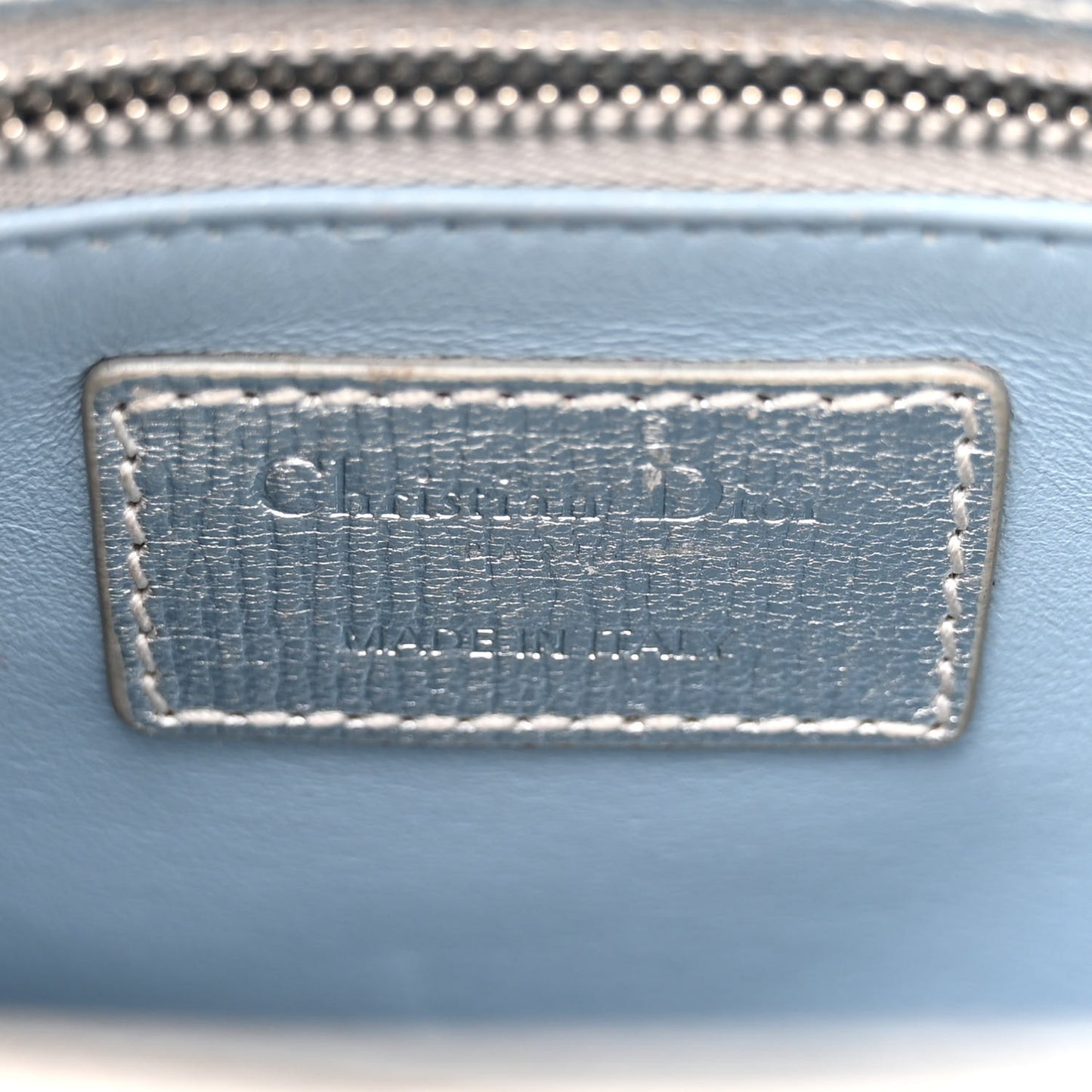 Metallic Grained Calfskin Cannage Small Lucky Badges My Lady Dior Silver