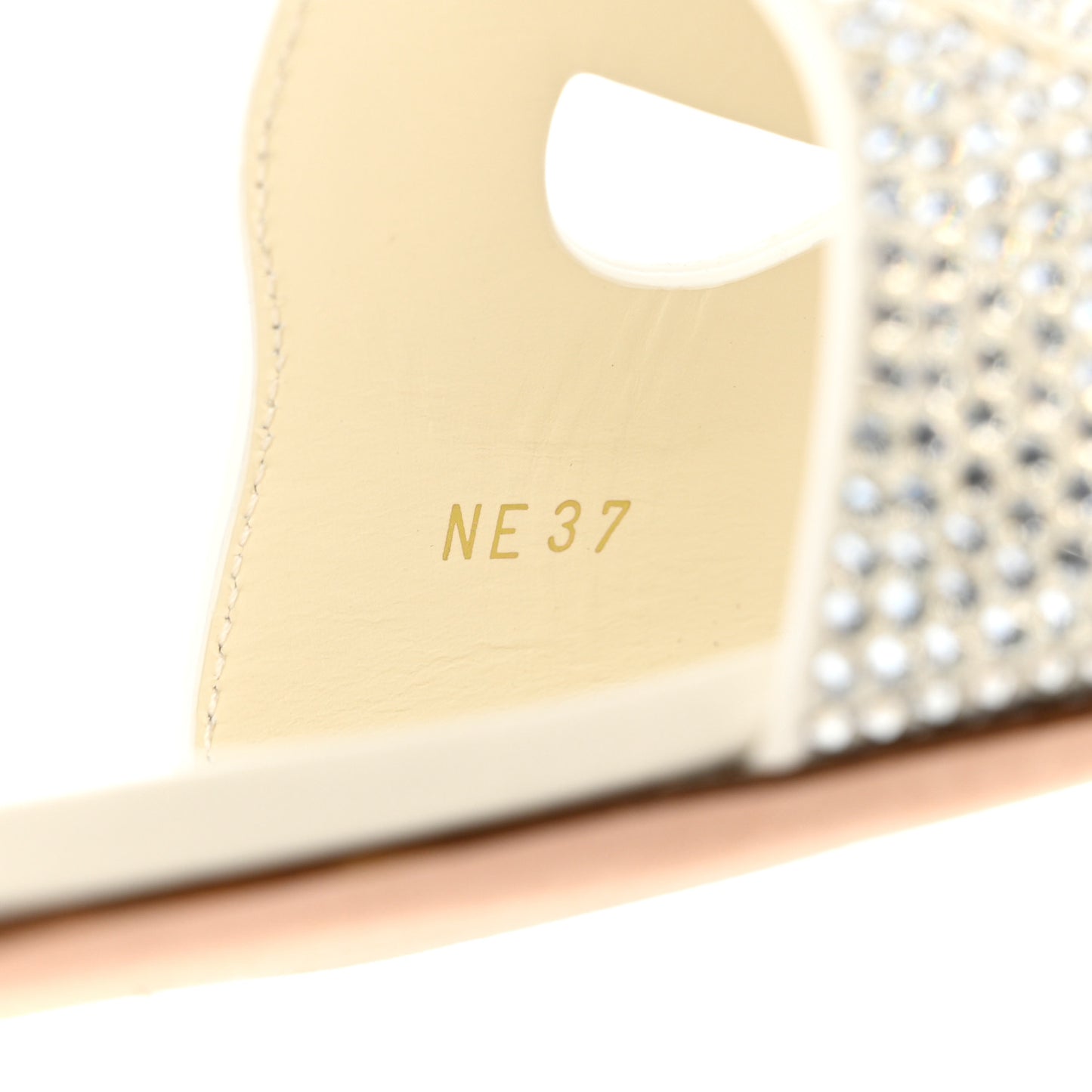 Crystal Calfskin D-Club Mule Sandal 37 White