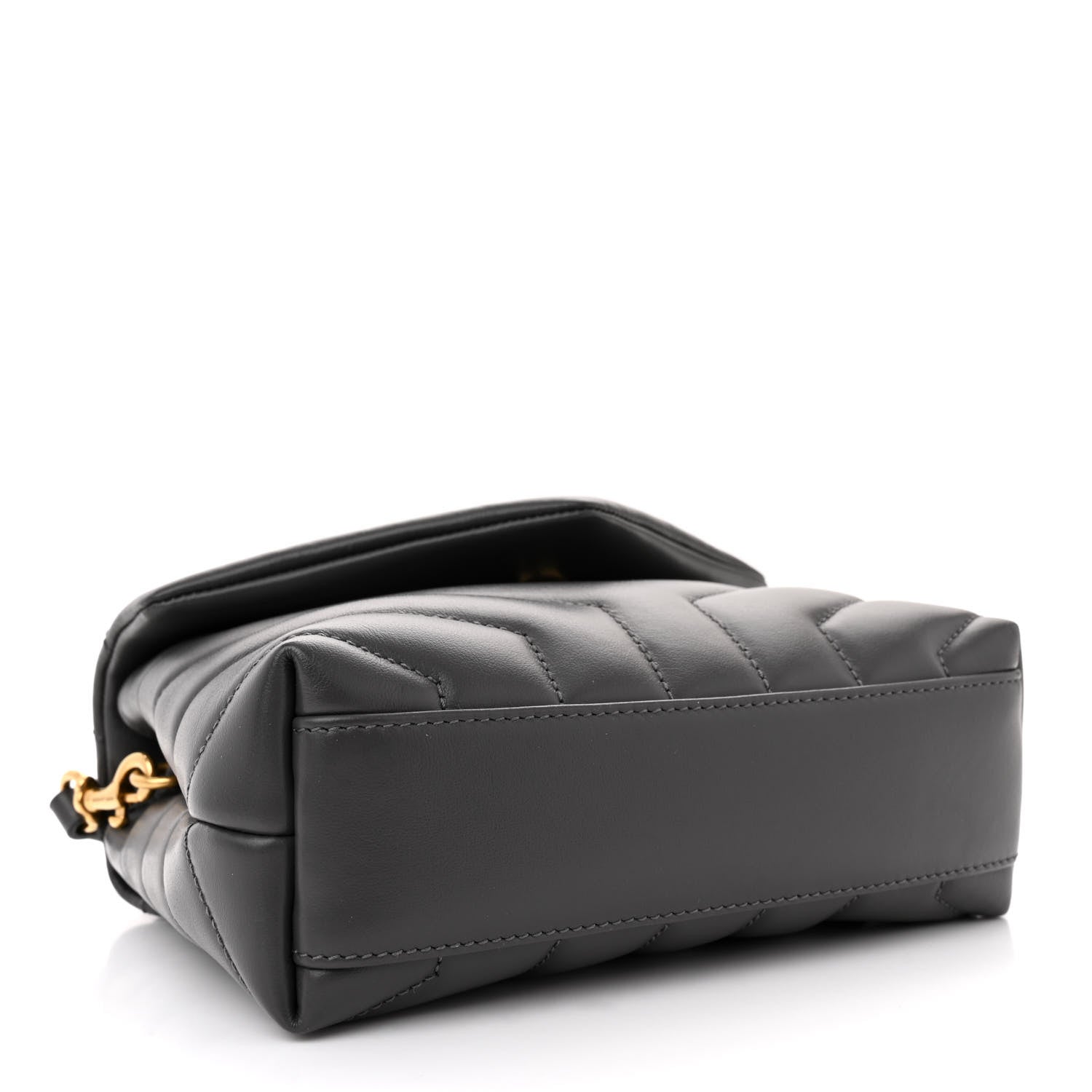 Saint Laurent Calfskin Y Quilted Monogram Toy Loulou Crossbody Bag Storm 4 of 13