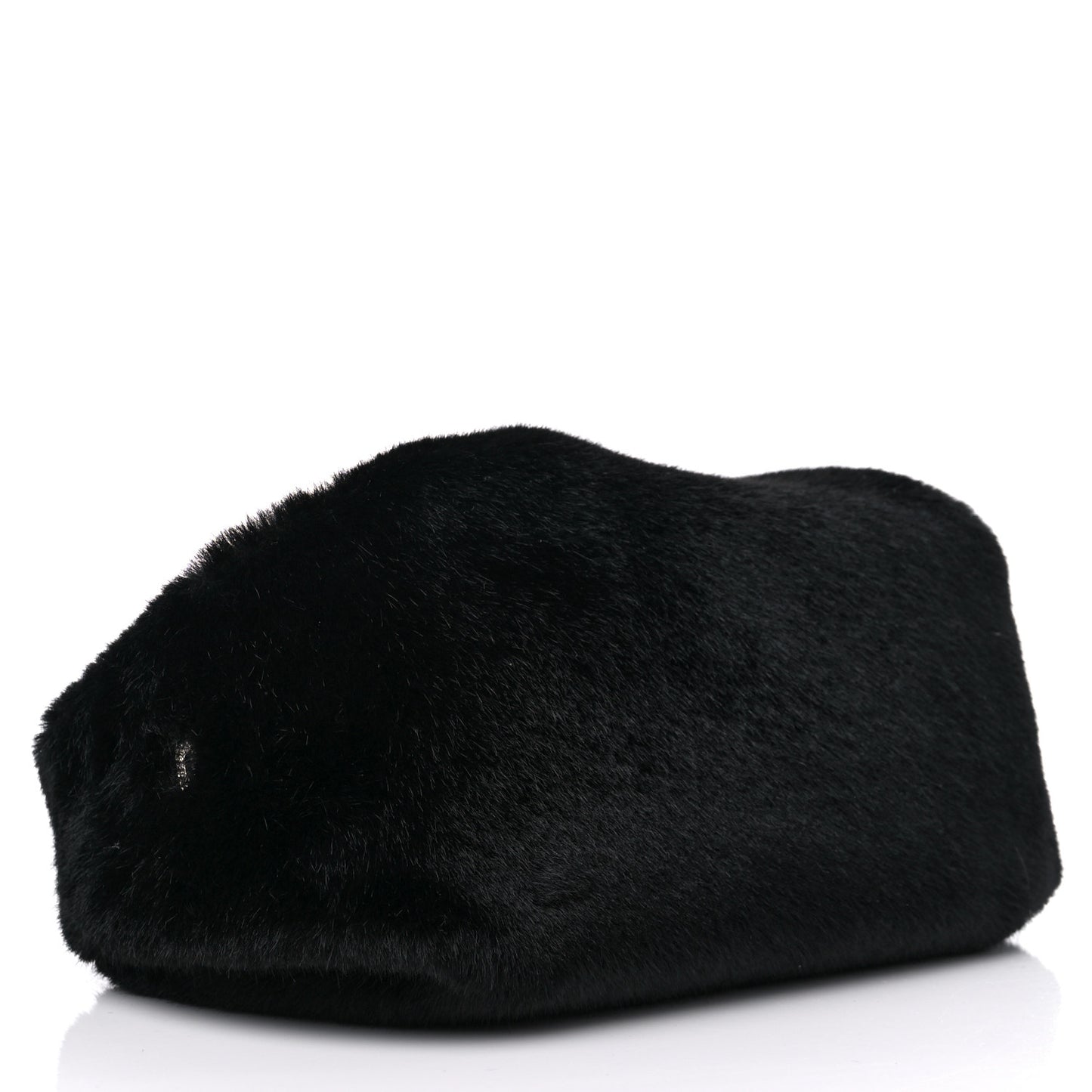 Faux Fur Small Scrunchie Bag Black