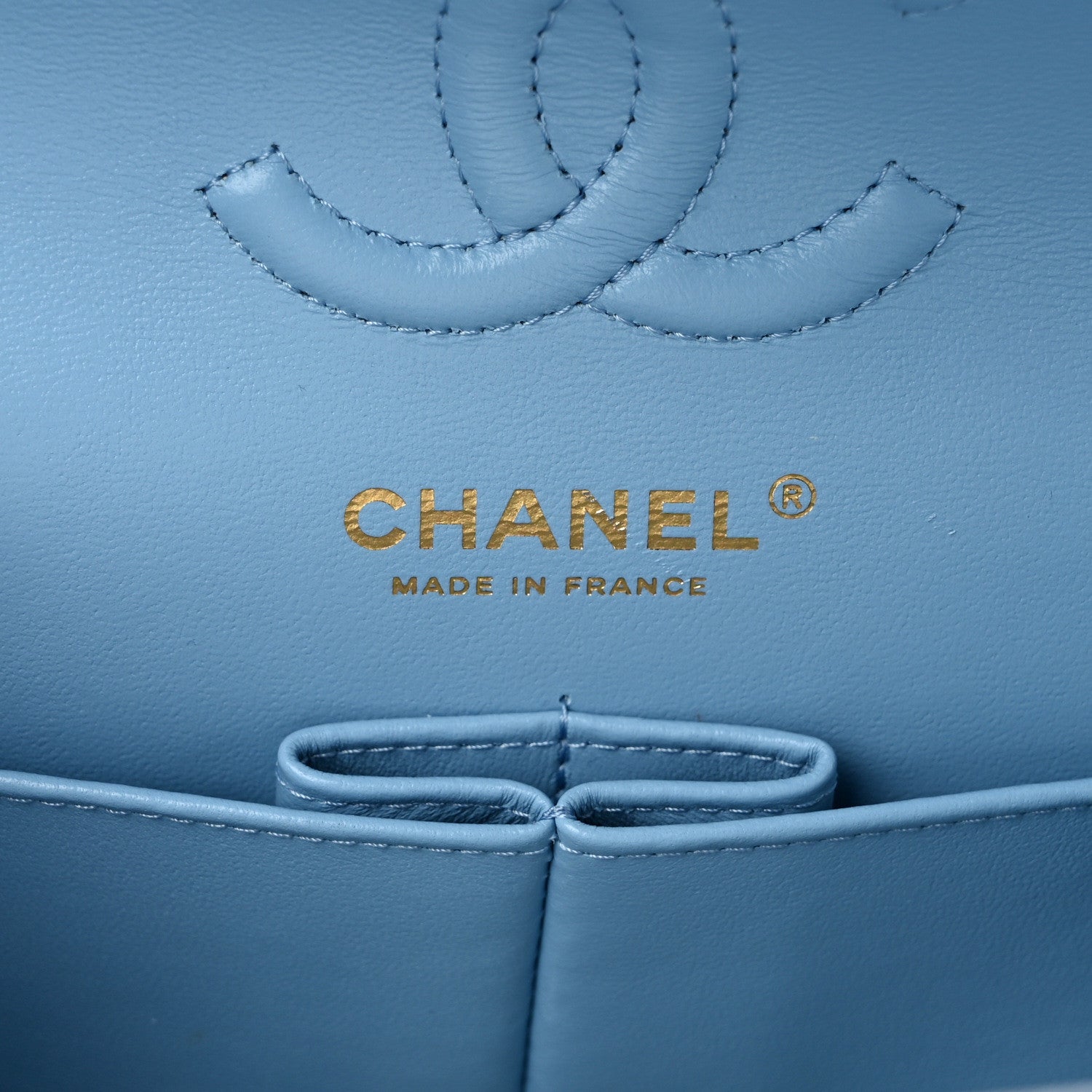 Chanel Caviar Quilted Small Double Flap Light Blue 6 of 10