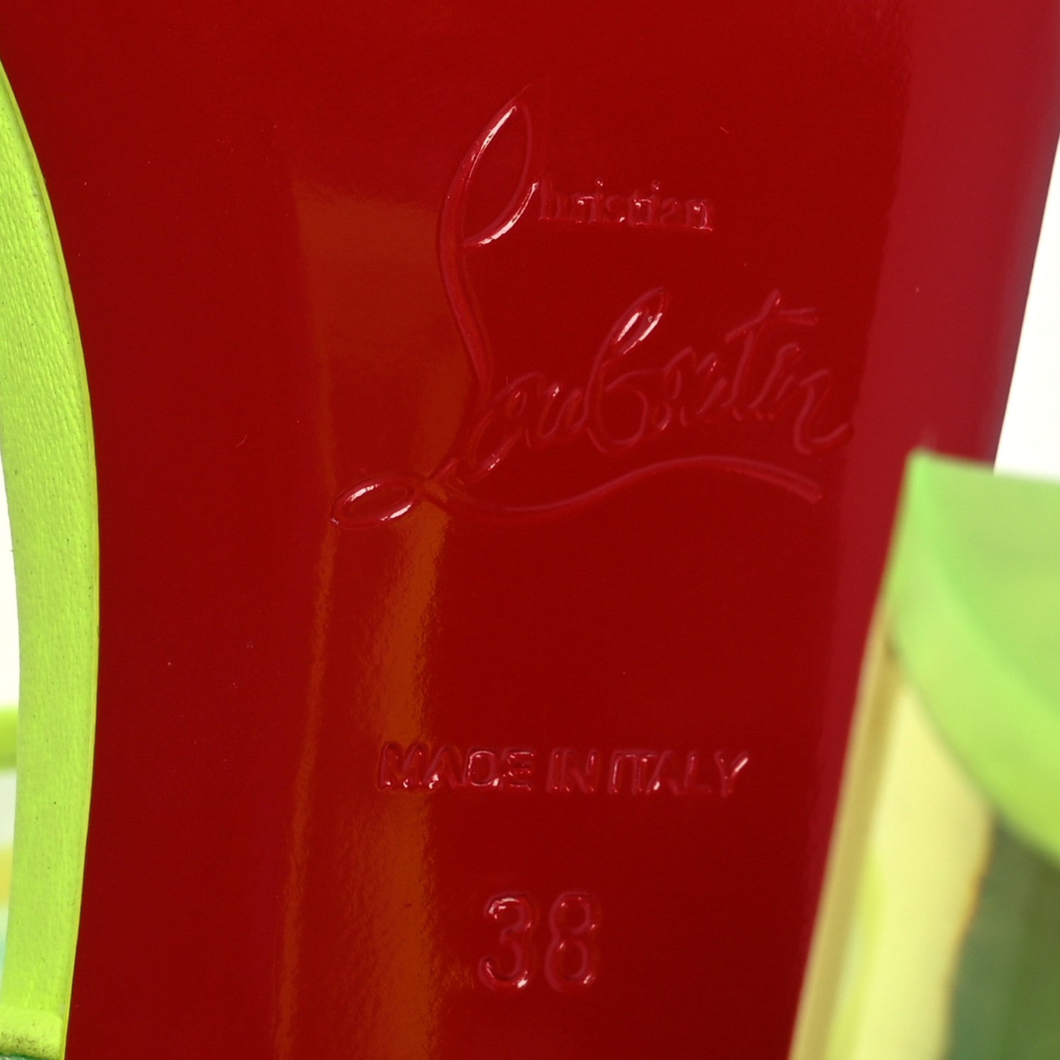 Christian Louboutin PVC Duniss 100 Sandals 38 Fluo Yellow 7 of 14