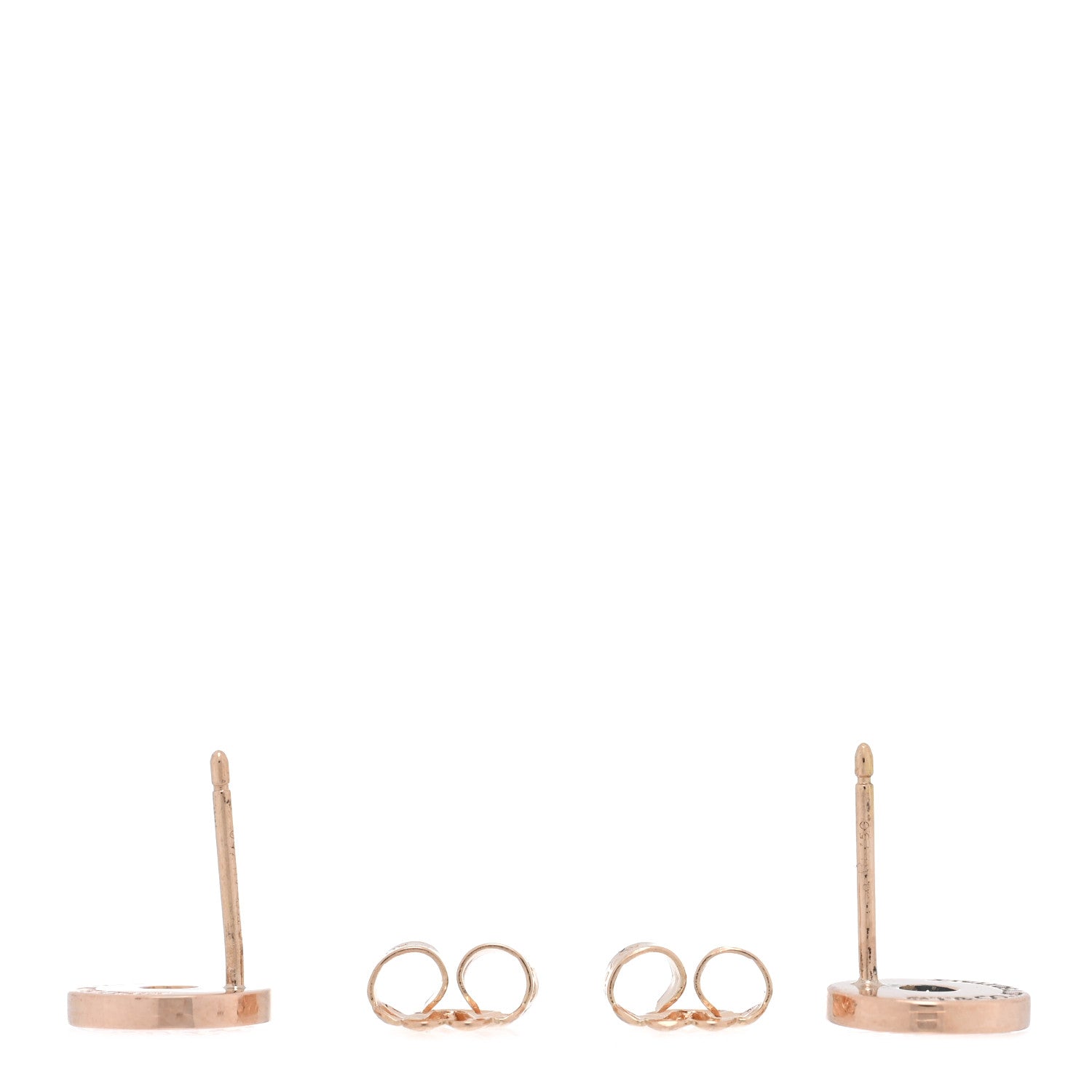 Tiffany 18K Rose Gold Diamond 1837 Circle Earrings 3 of 4