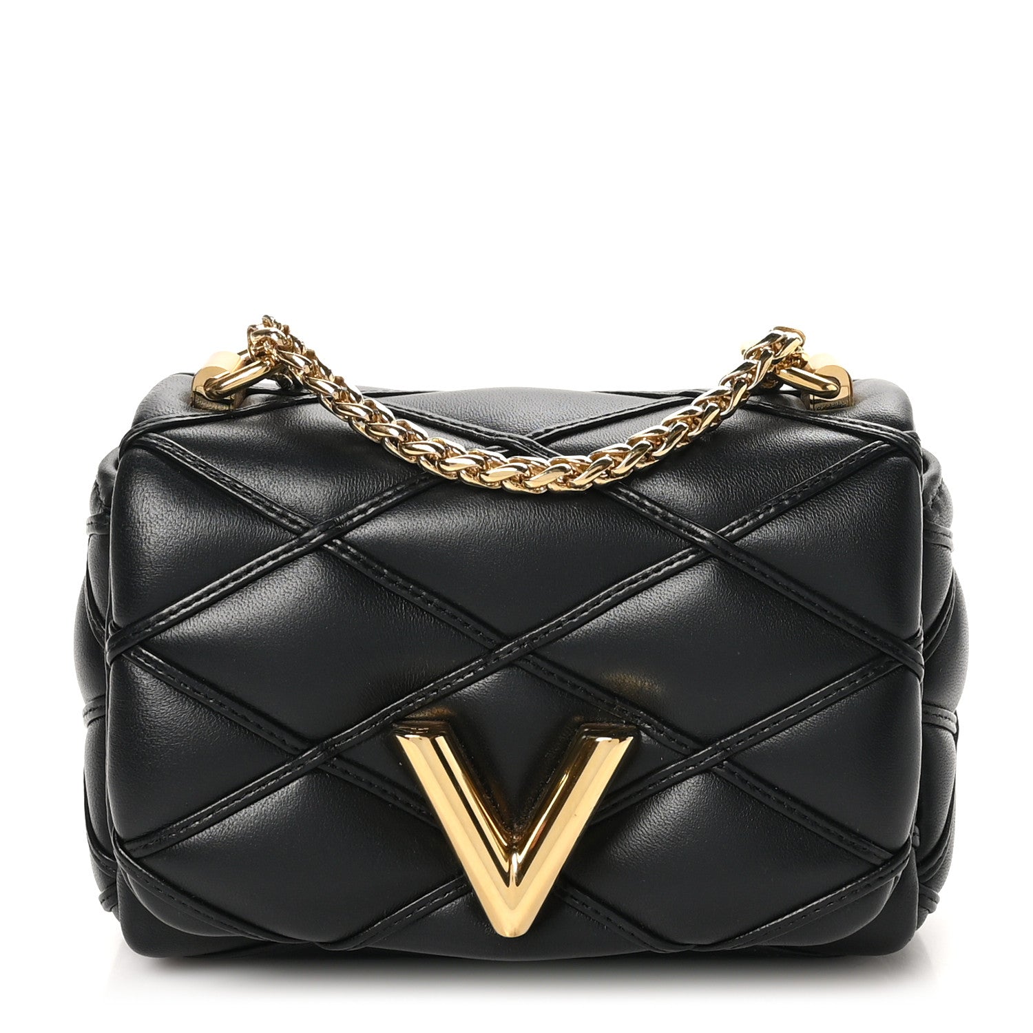 Louis Vuitton Lambskin Malletage Pico GO-14 Black 1741479