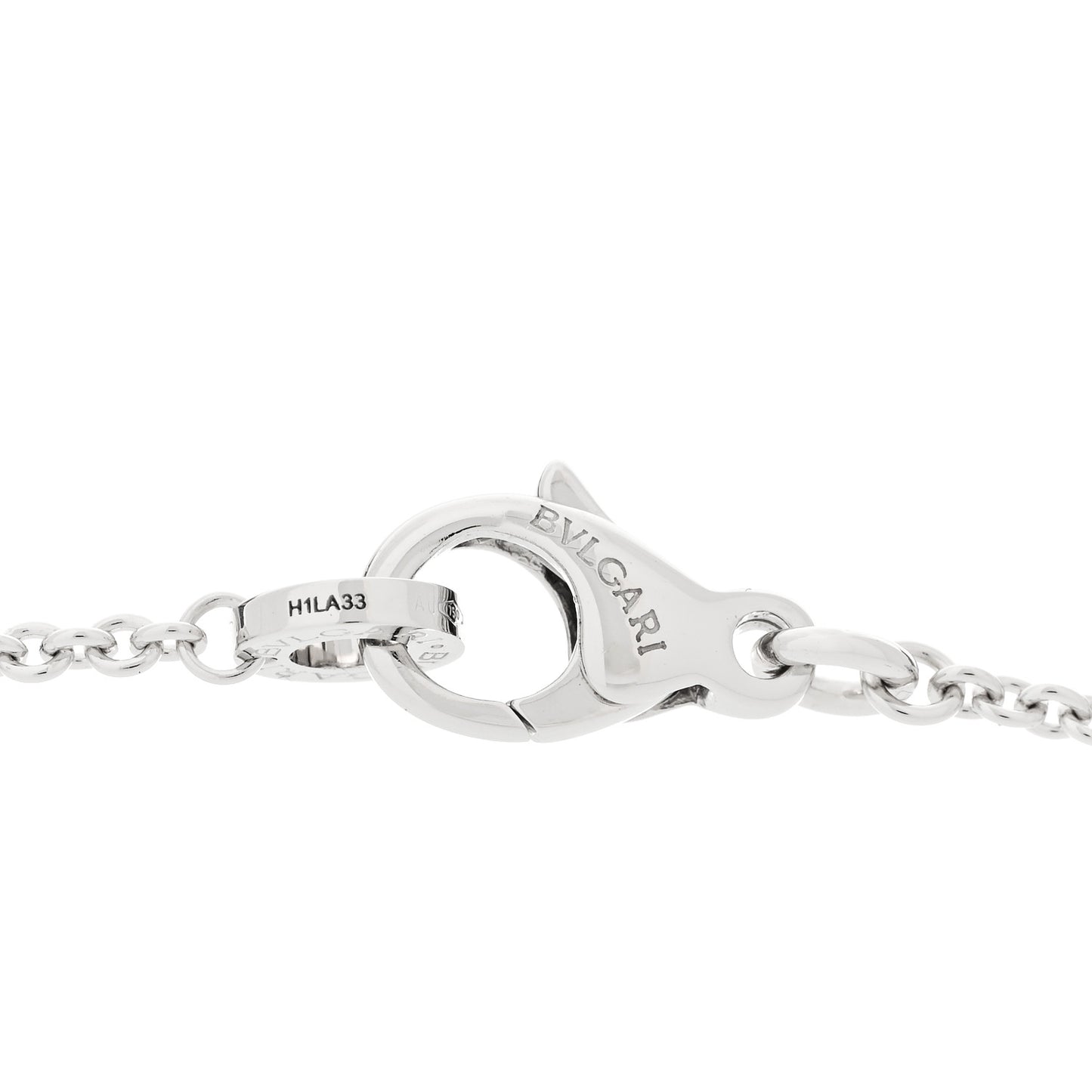 18K White Gold Diamond BVLGARI BVLGARI Link Pendant Necklace
