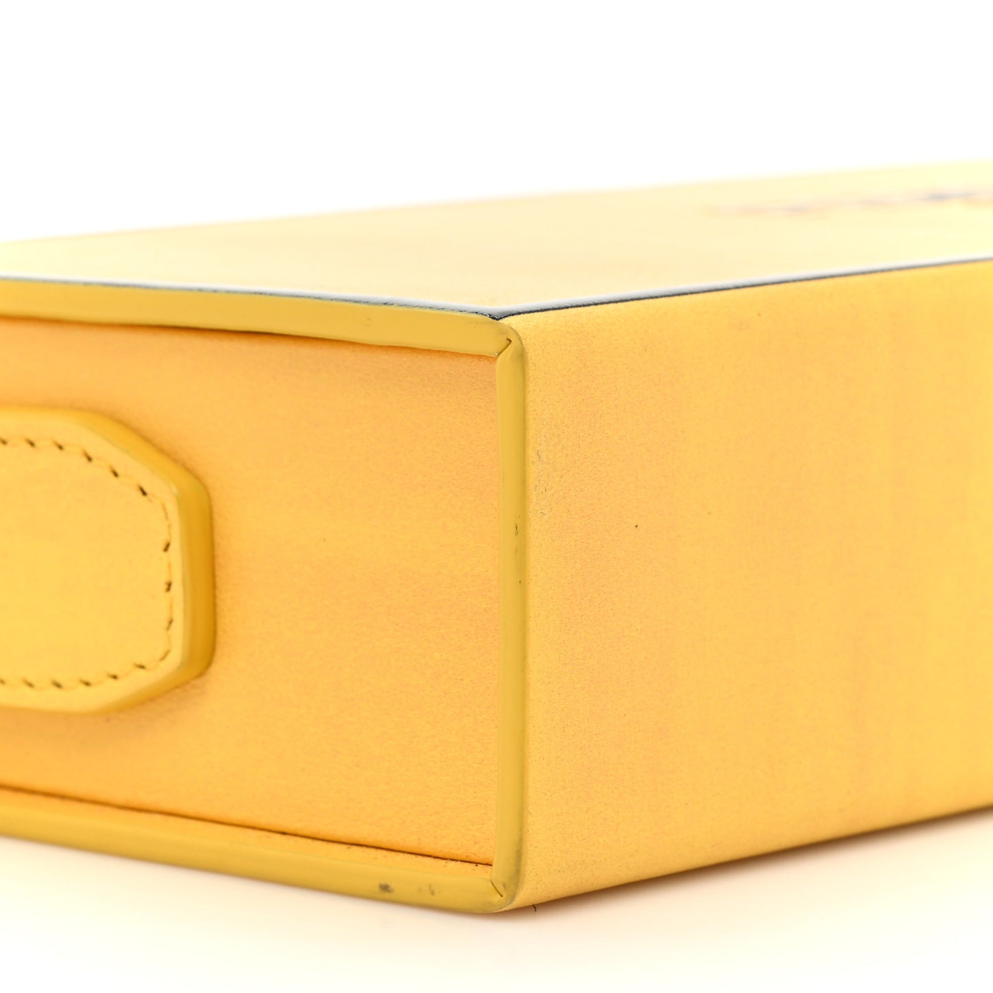 Vitello Fluffy Logo Horizontal Box Crossbody Bag Yellow Box Black