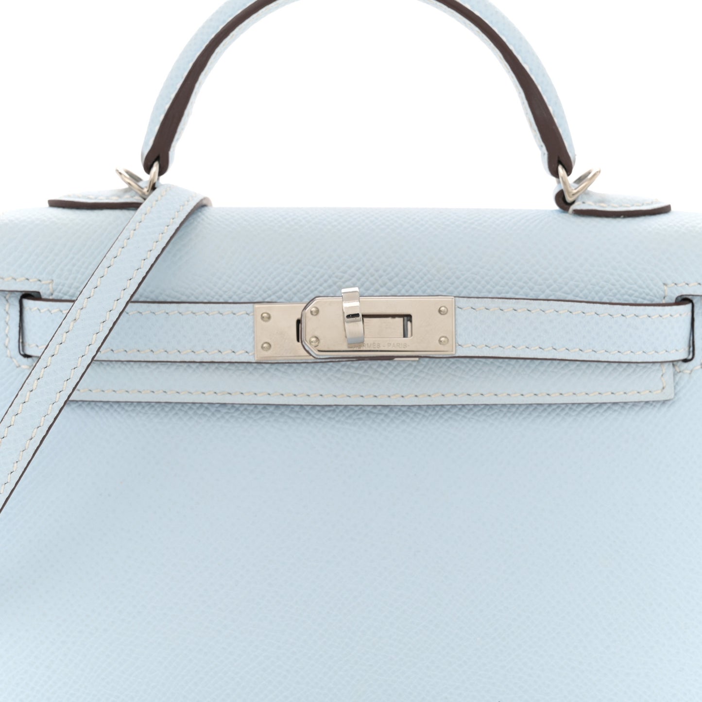 Epsom Mini Kelly Sellier 20 Bleu Brume