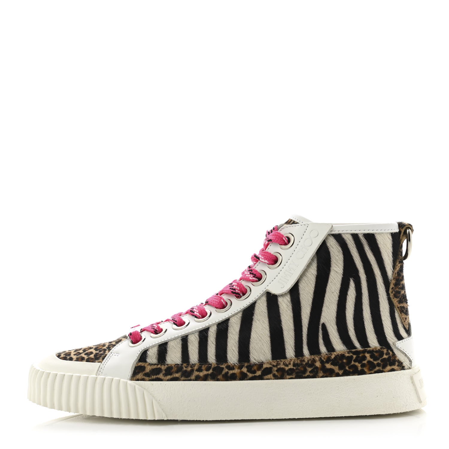 靴 jimmy choo AZA 37 Jimmy Choo Pony Hair Zebra Print Micro Leopard Print Impala High