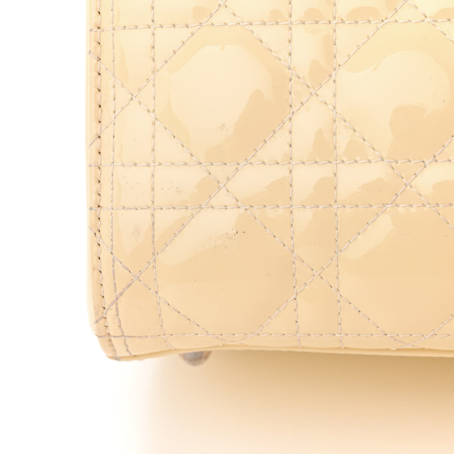 Patent Cannage Large Lady Dior White