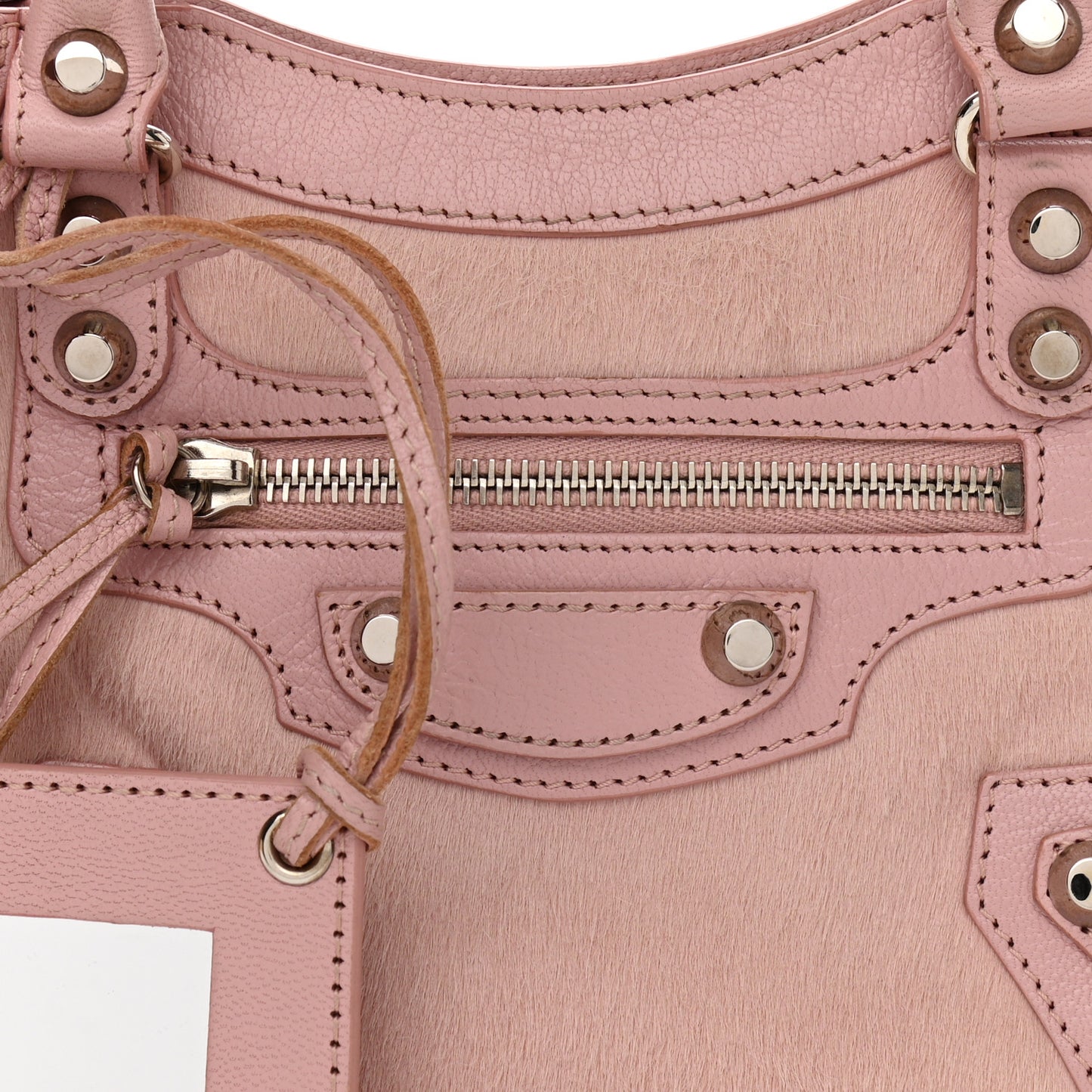 Calf Hair Classic Silver Hardware Mini City Pink