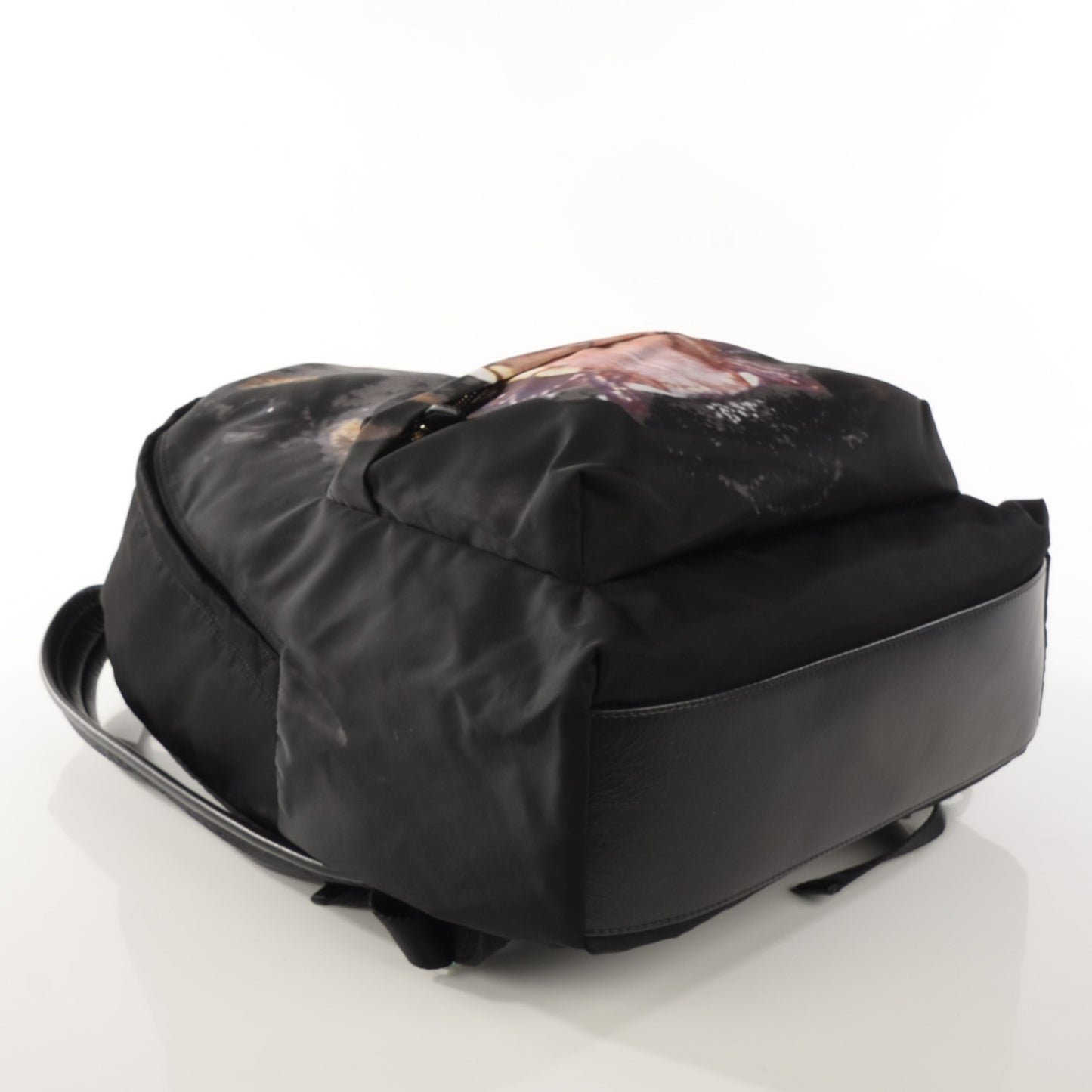 Nylon Rottweiler Print Backpack Black