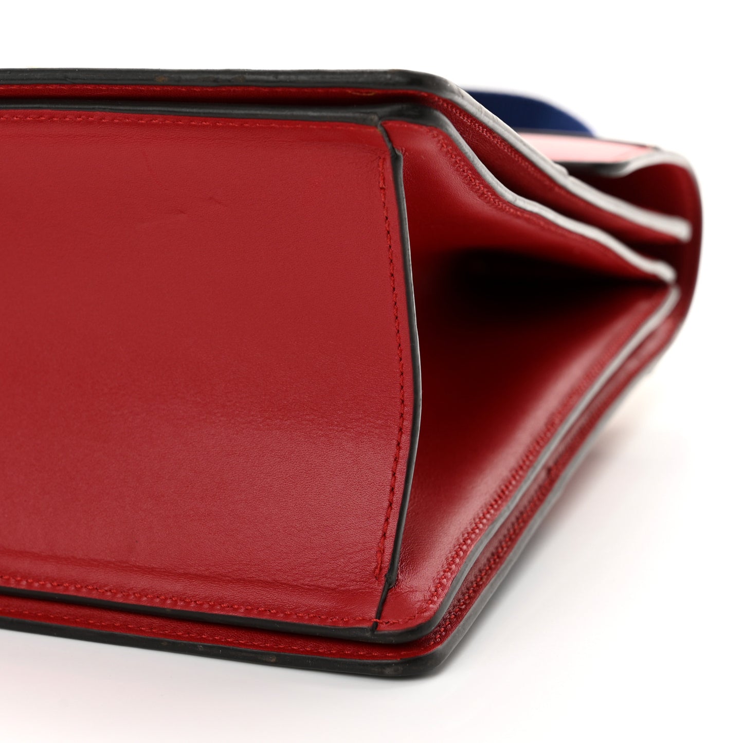 Calfskin Sylvie Web Large Queen Margaret Top Handle Bag Blue Agata Hibiscus Red Mystic White Sugar Pink