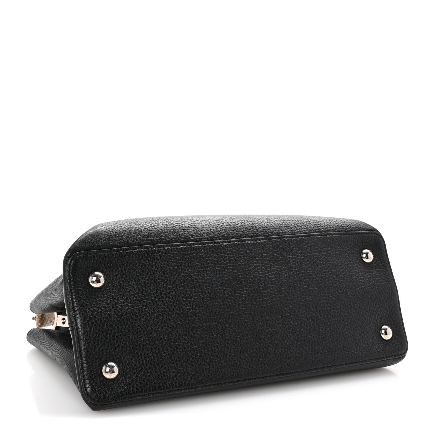 Taurillon Snakeskin Capucines MM Black