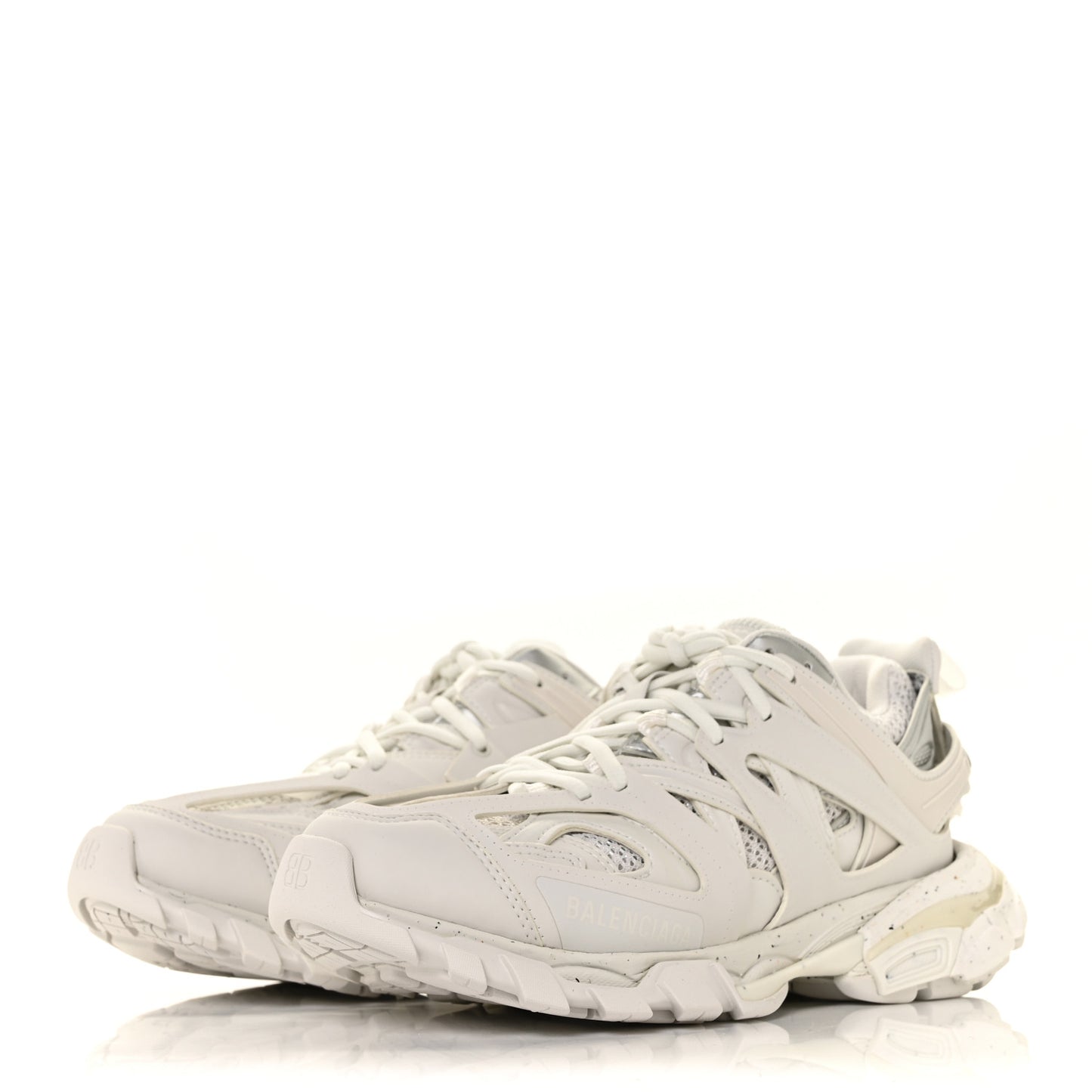 Rubber Mesh Fabric Monocolor Recycled Sole Womens Track Sneakers 37 White
